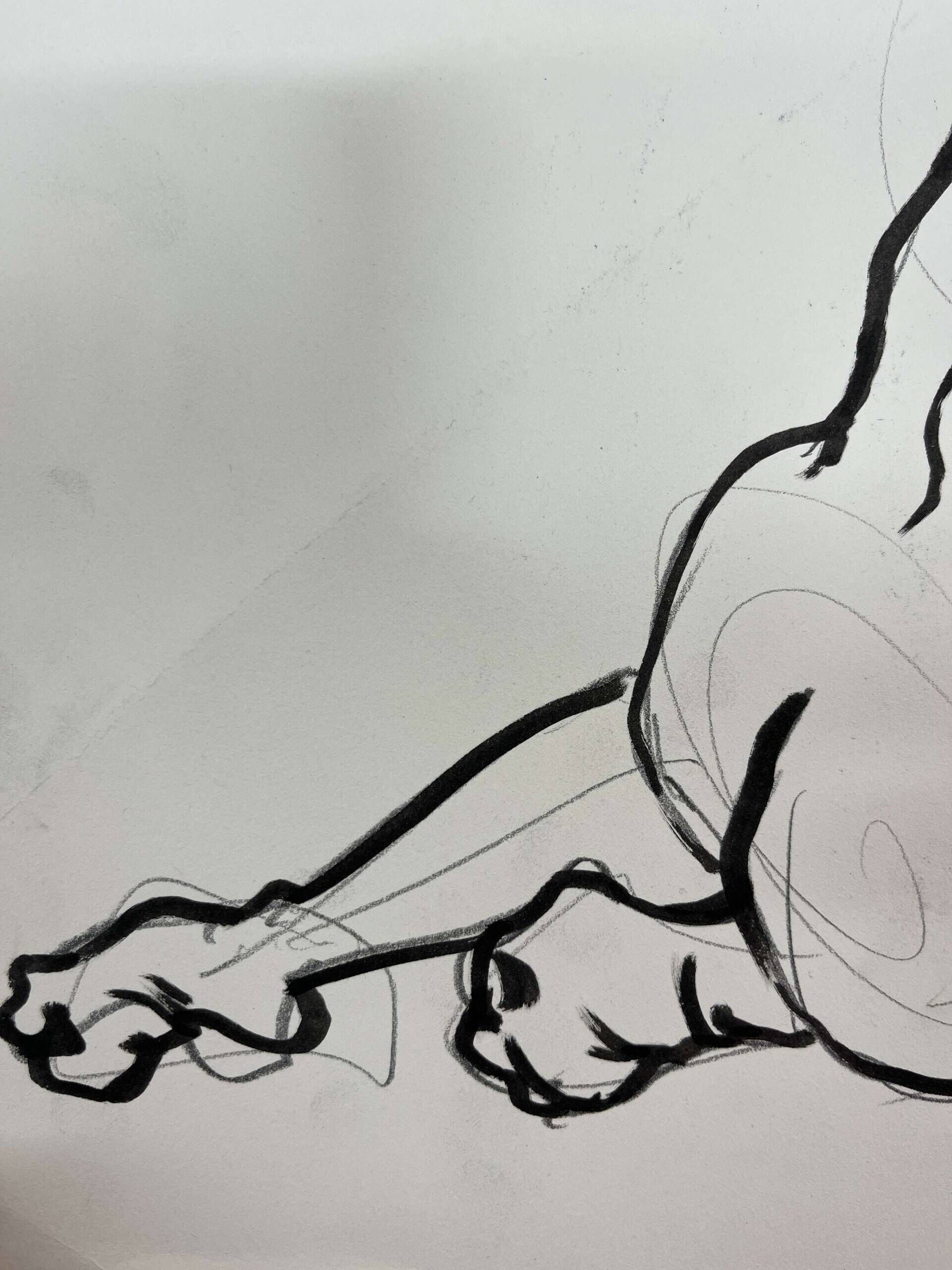 Aufgestützter Männerakt - Leon Tho Barwig 5