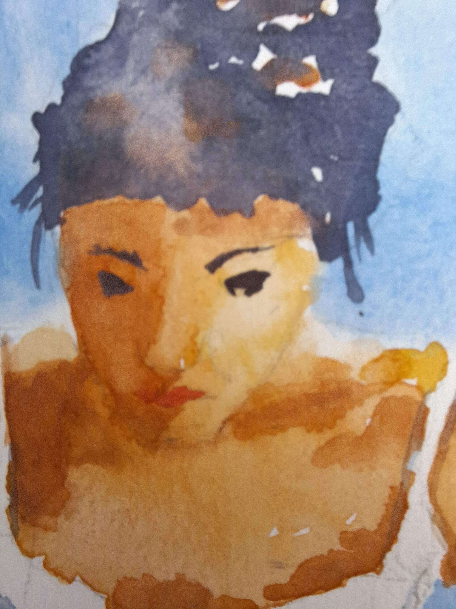 Frau in Mieder (Aquarell) - Sara Wimmers 4