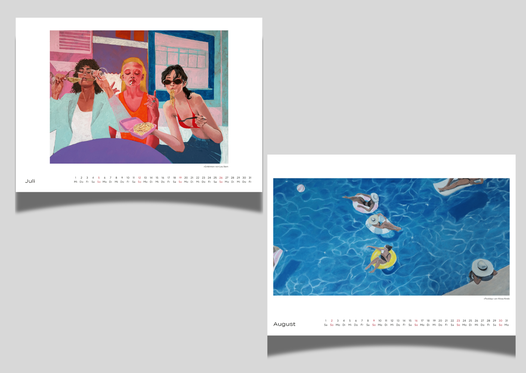 Kunstkalender 2026 A3 / A4 Querformat 