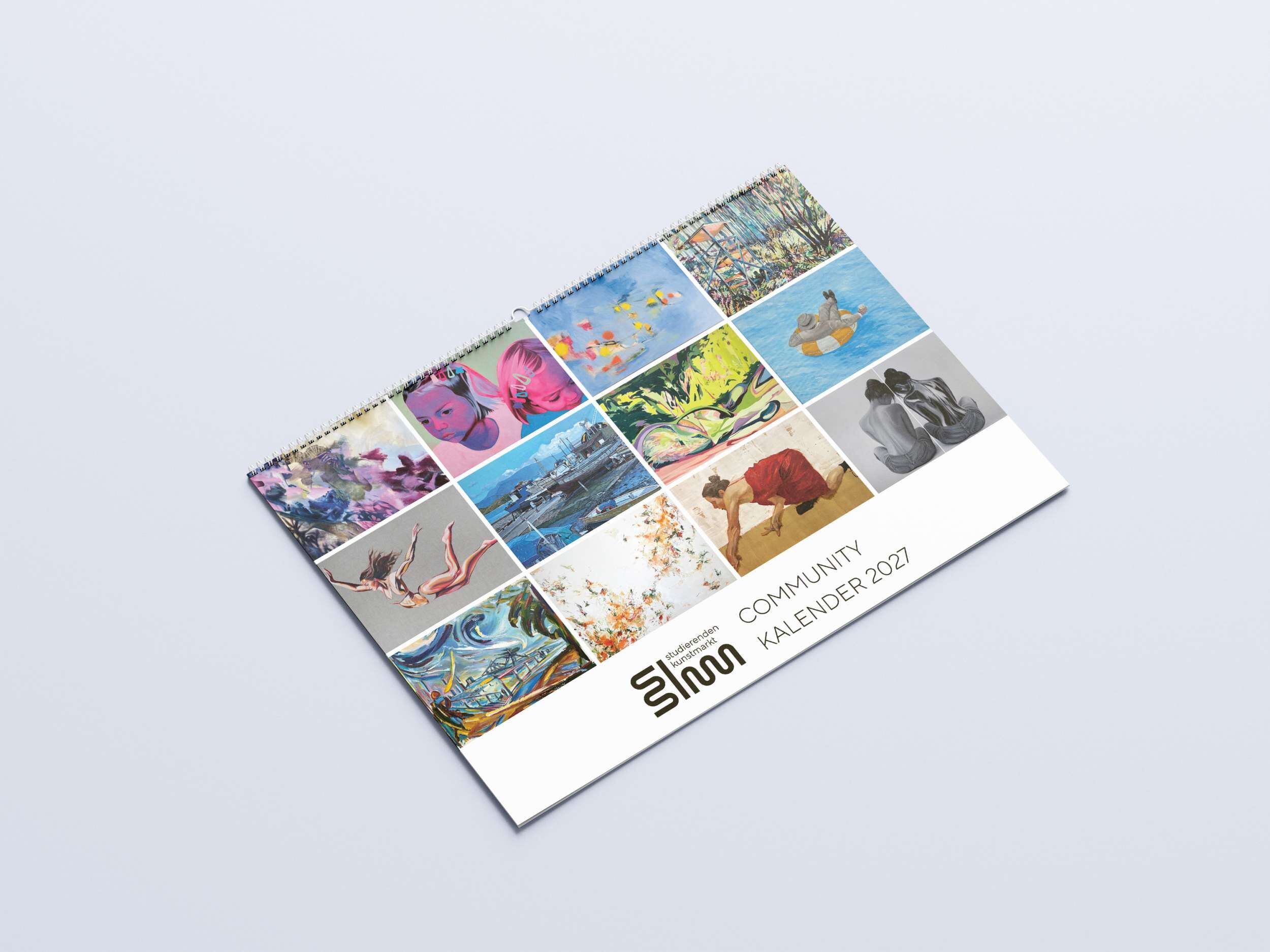 Kunstkalender 2026 A3 / A4 Querformat - Studierenden Kunstmarkt 1