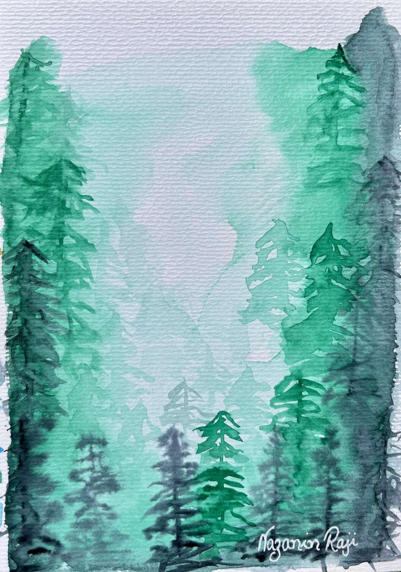 Waldstudie im Nebel - Nazanin Raji 1