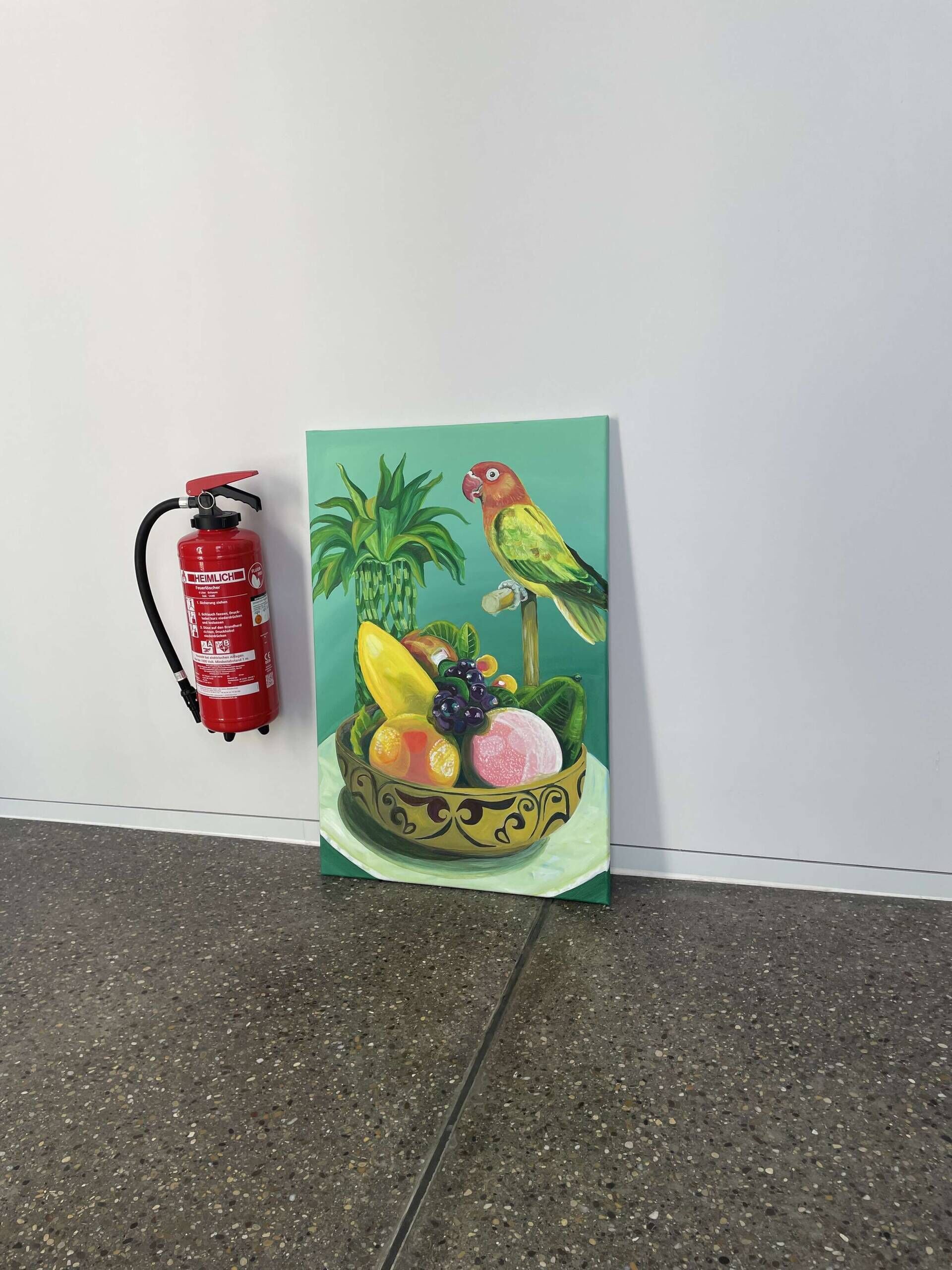 Stillleben mit Papagei und Obstschale - Delja Wilfert 1