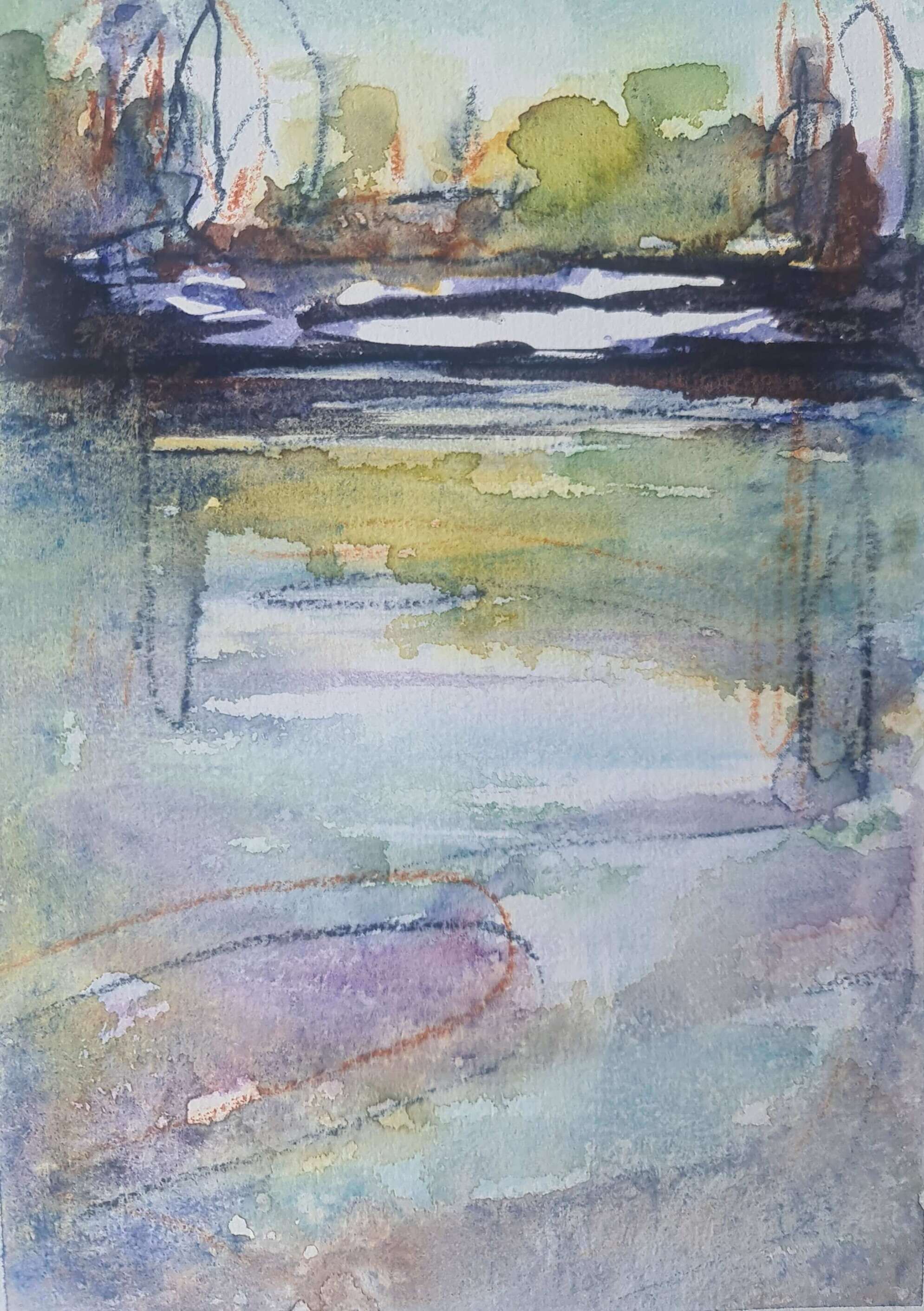 Aquarell am See 2 - Annegret Mainz 1