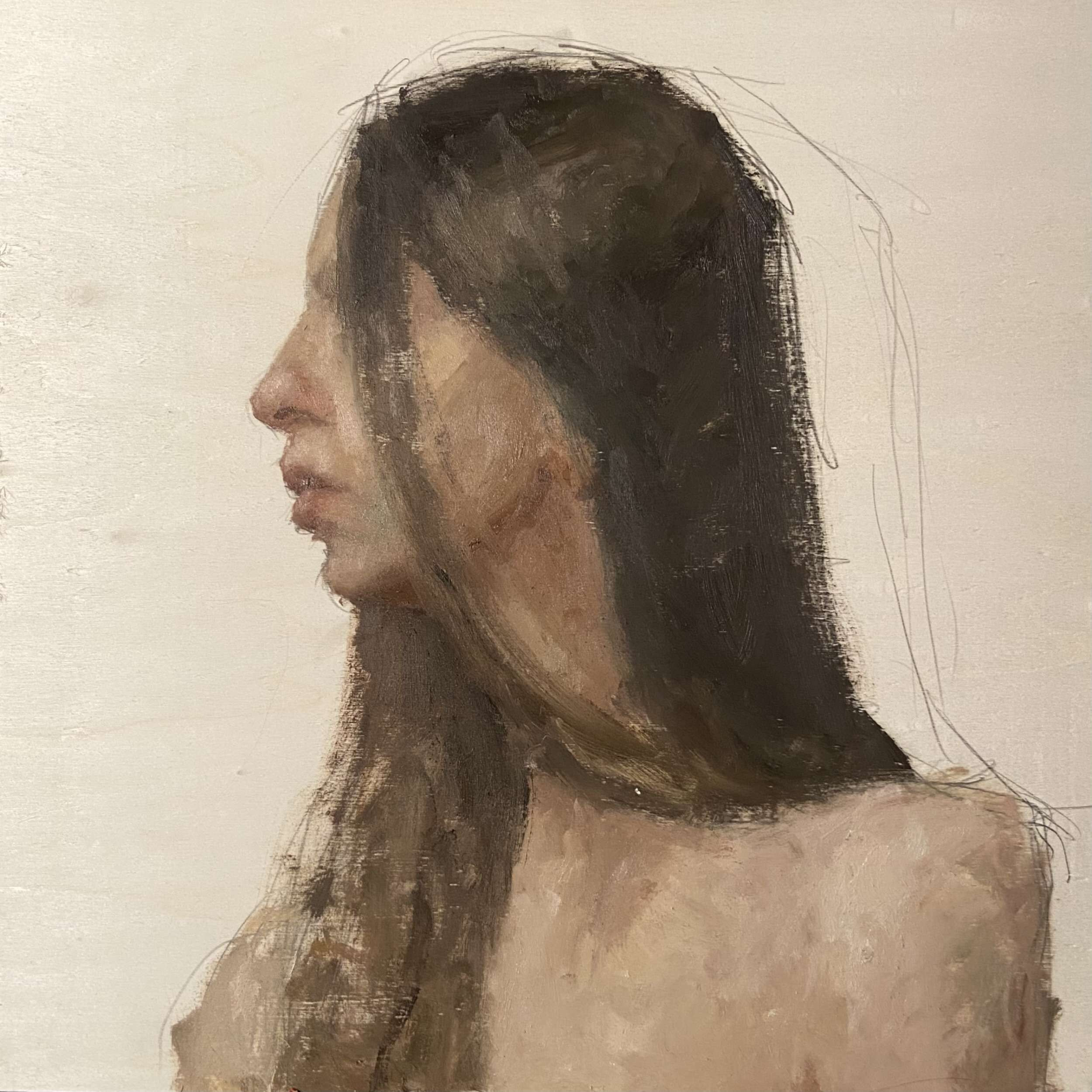 Selbstportrait mit offenen Haaren - Lilli Geyer 1