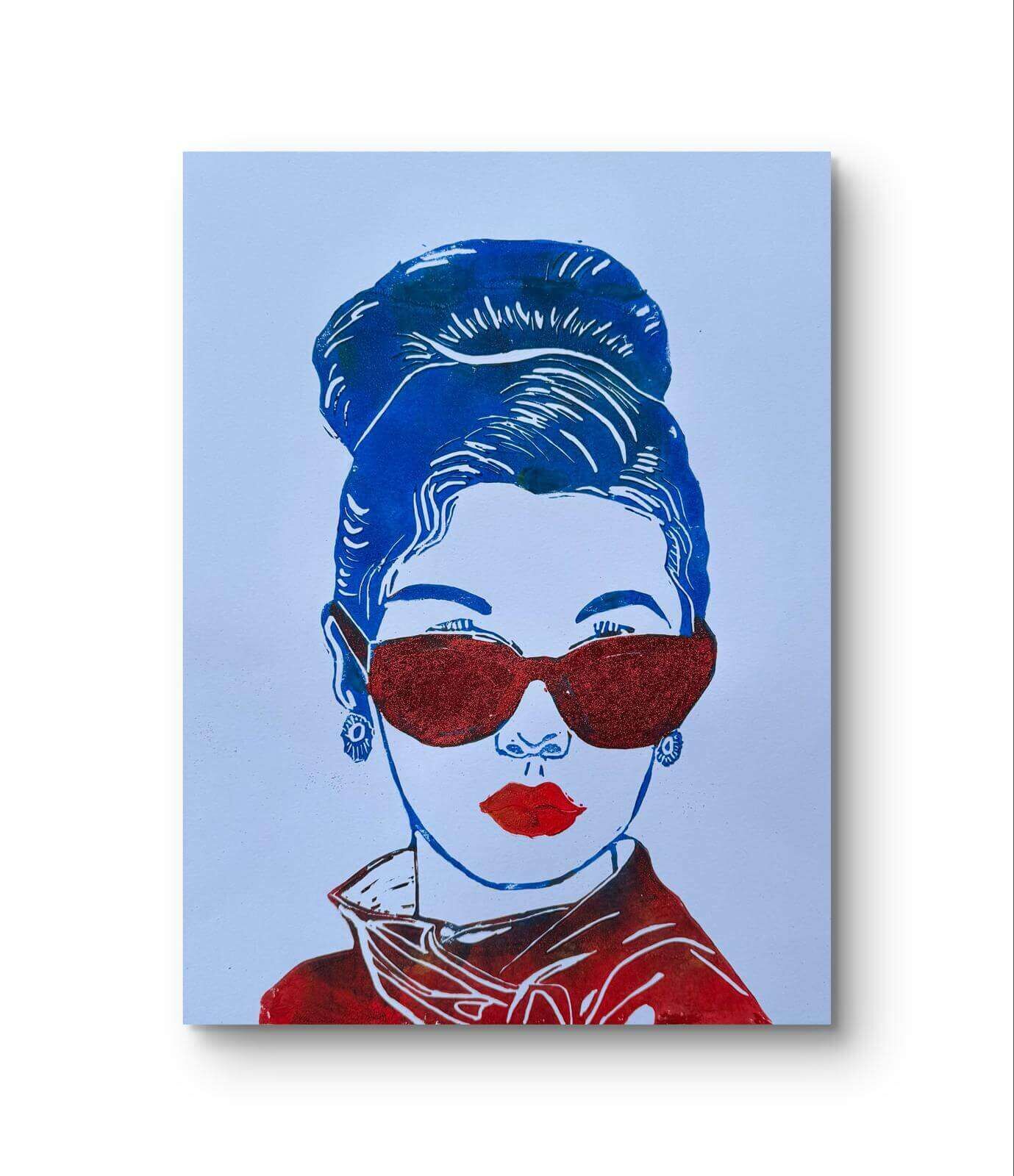 THE COOL GIRL 02 Linolschnitt - Sybille Stein 2