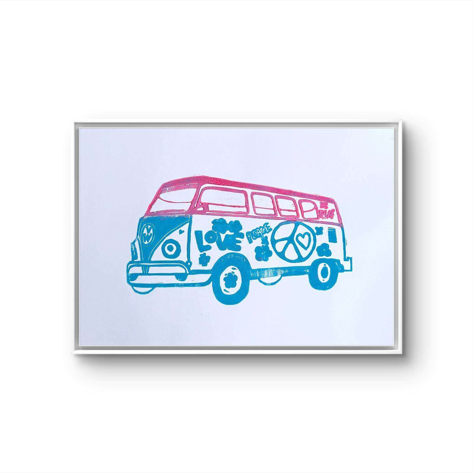 BUS OF LOVE 01 Linolschnitt - Sybille Stein 3