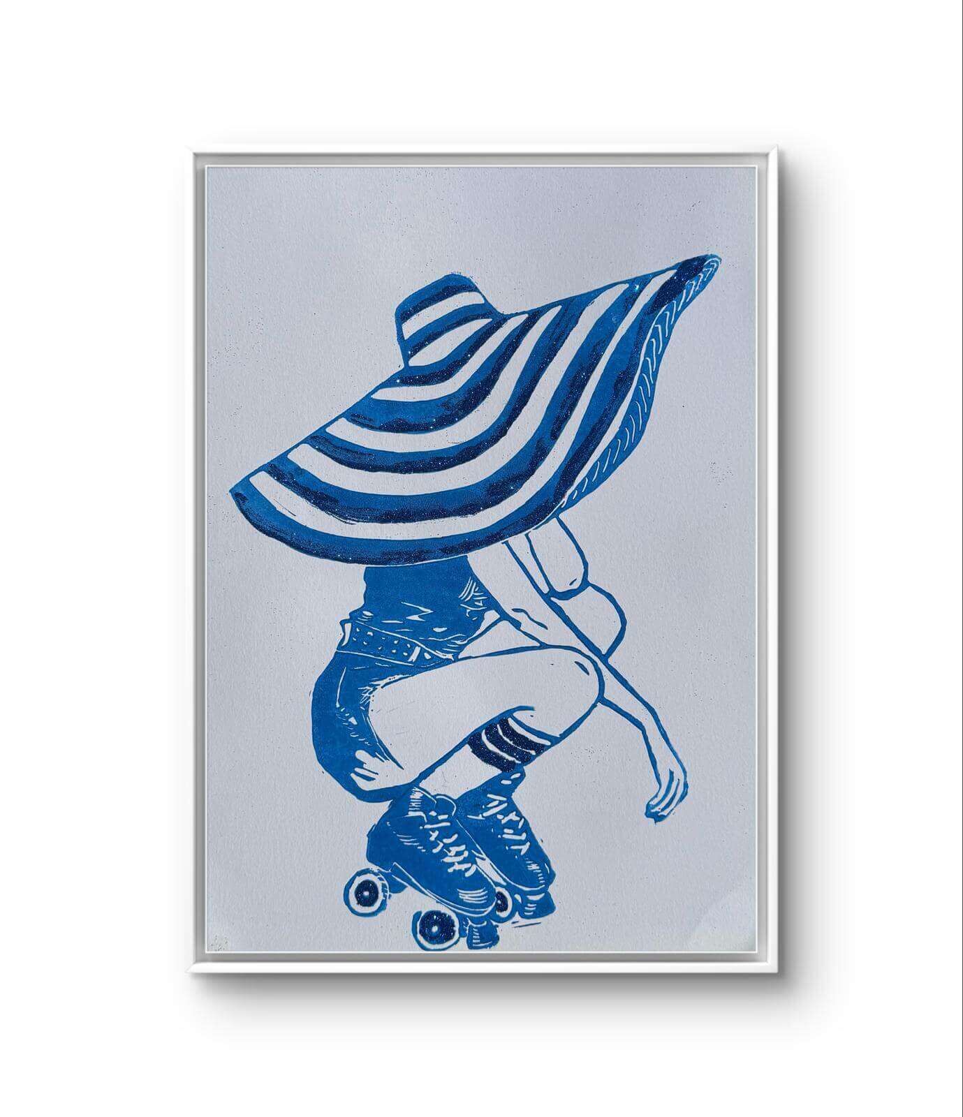 SKATERGIRL 01 Linolschnitt - Sybille Stein 3