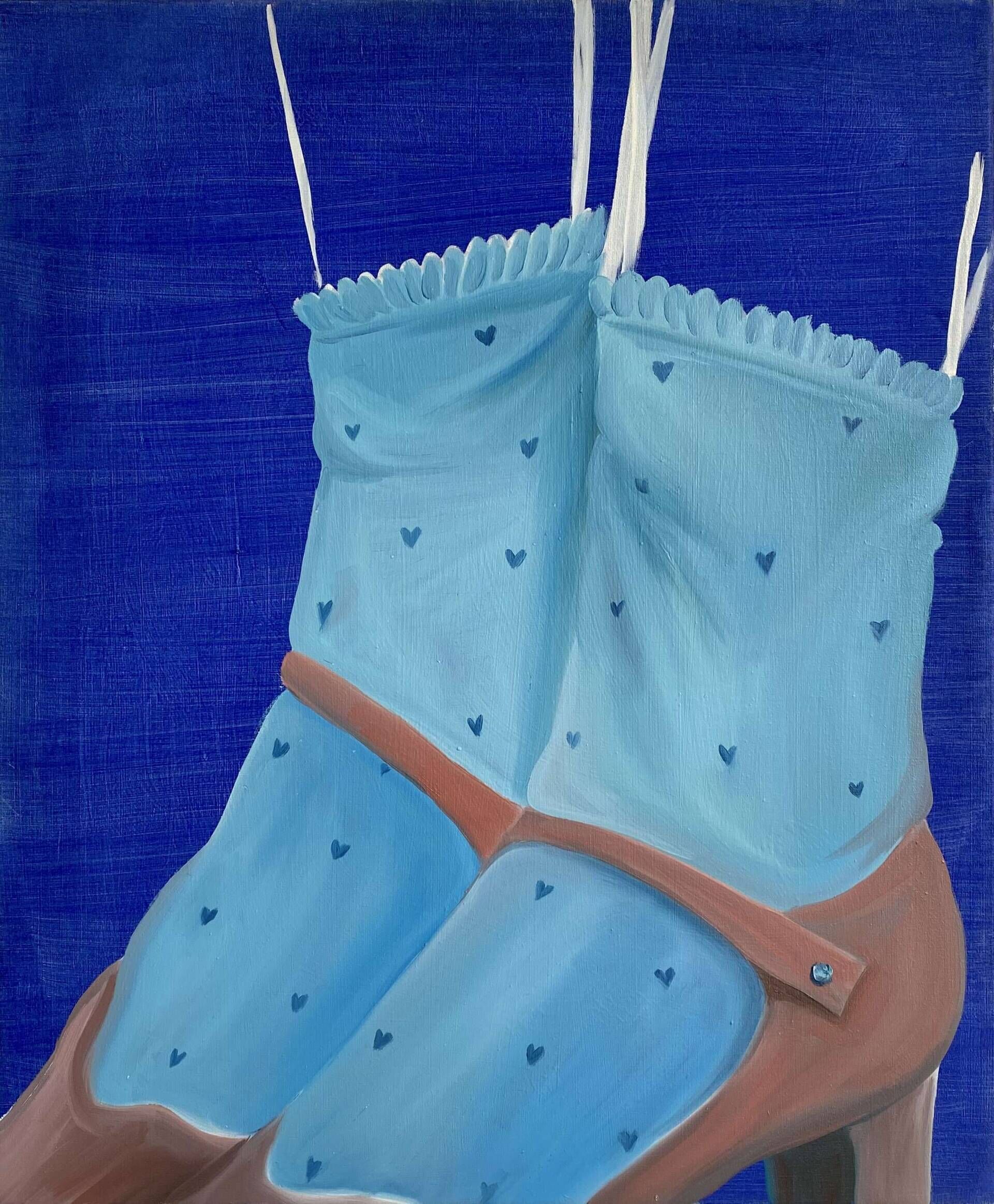 Blaue Söckchen mit mini Herzen - Mareike Groß 1