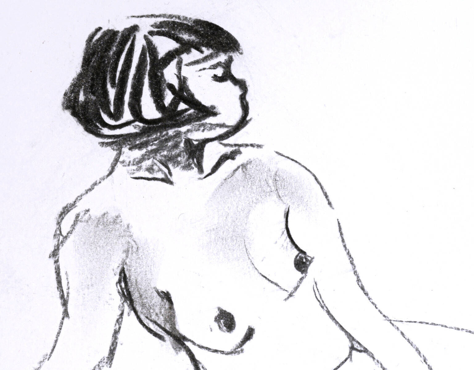 liegender Akt mit Bubikopf