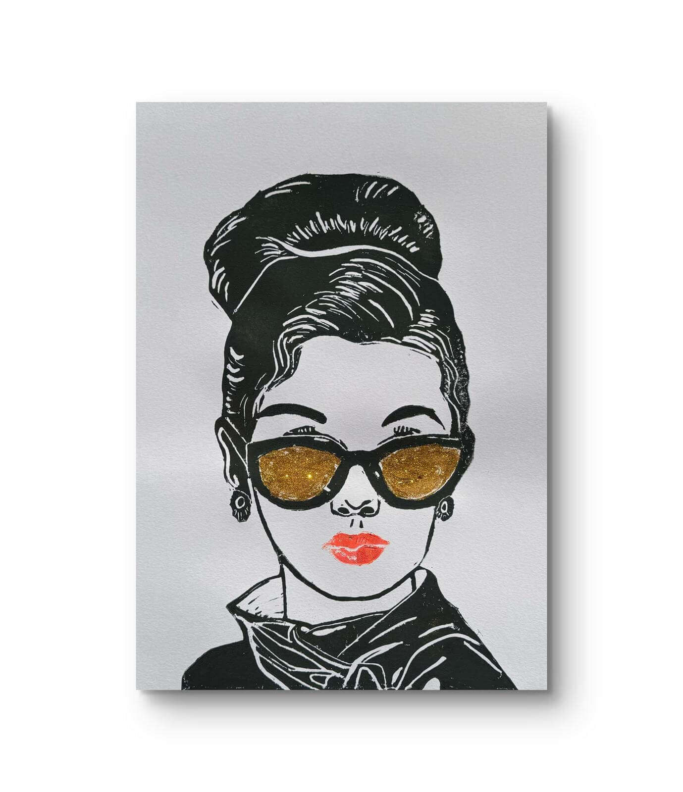 THE COOL GIRL 03 Linolschnitt - Sybille Stein 2