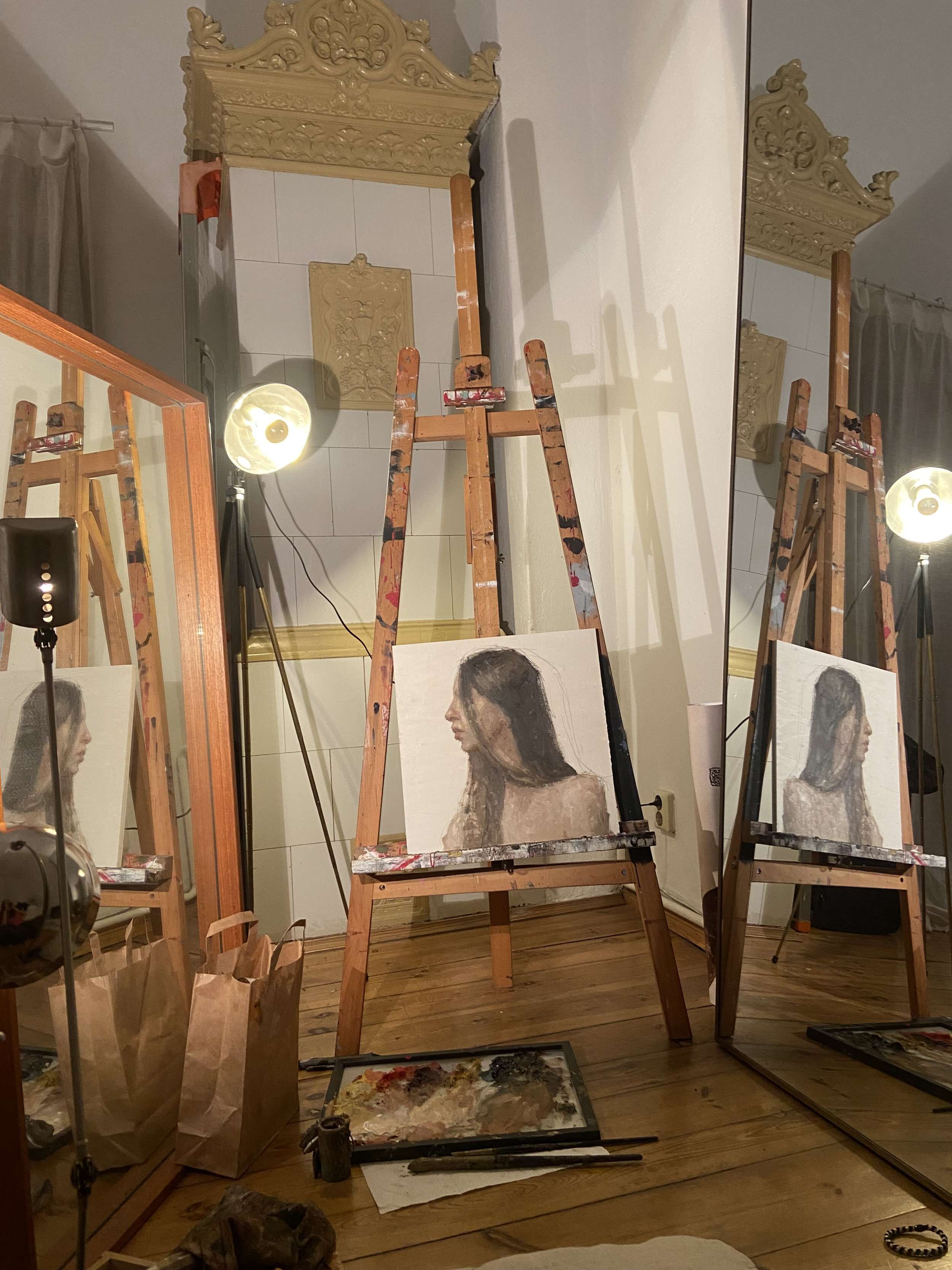 Selbstportrait mit offenen Haaren - Lilli Geyer 1