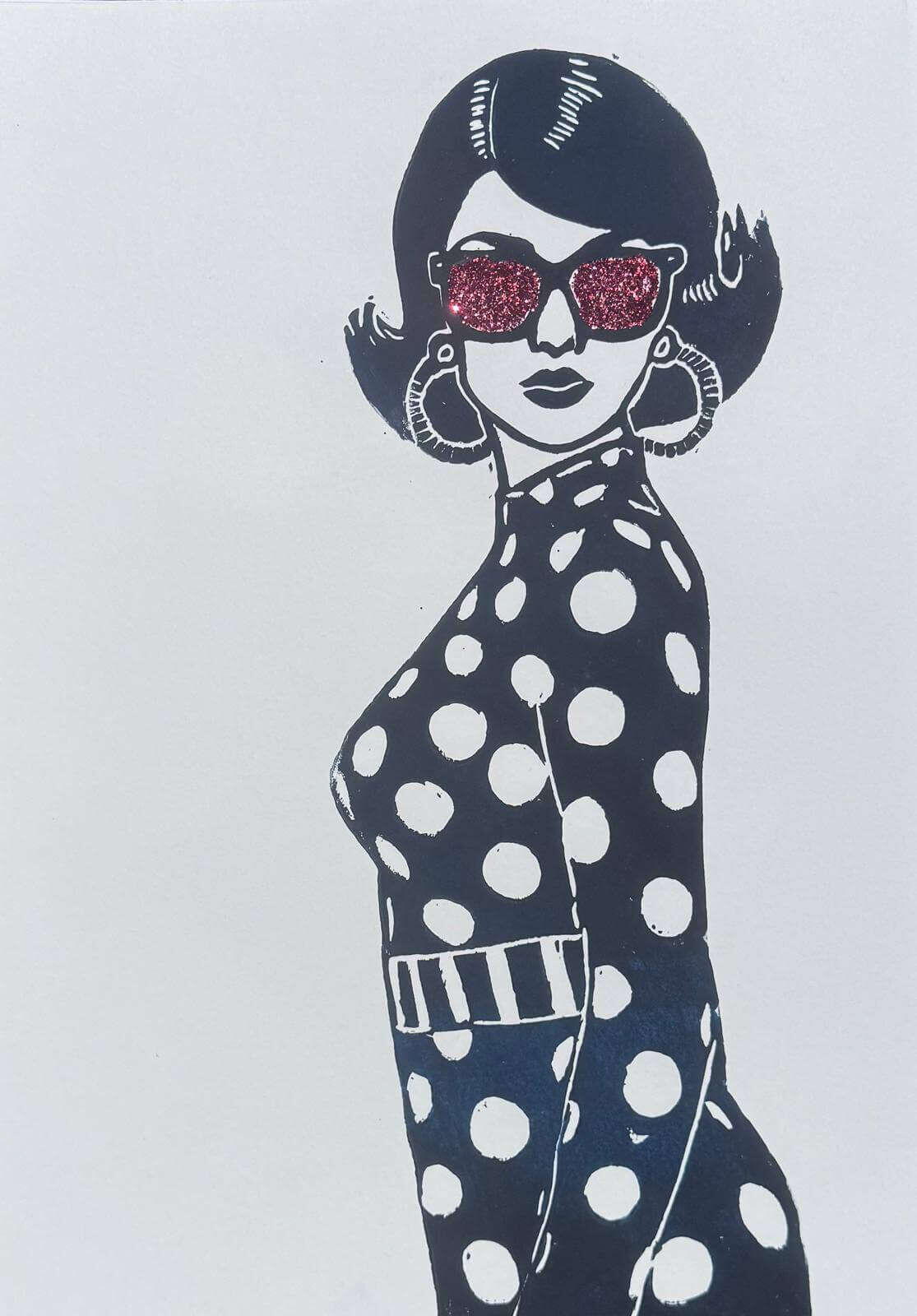 PALMAGIRL No. 2 - II LINOLSCHNITT - Sybille Stein 1