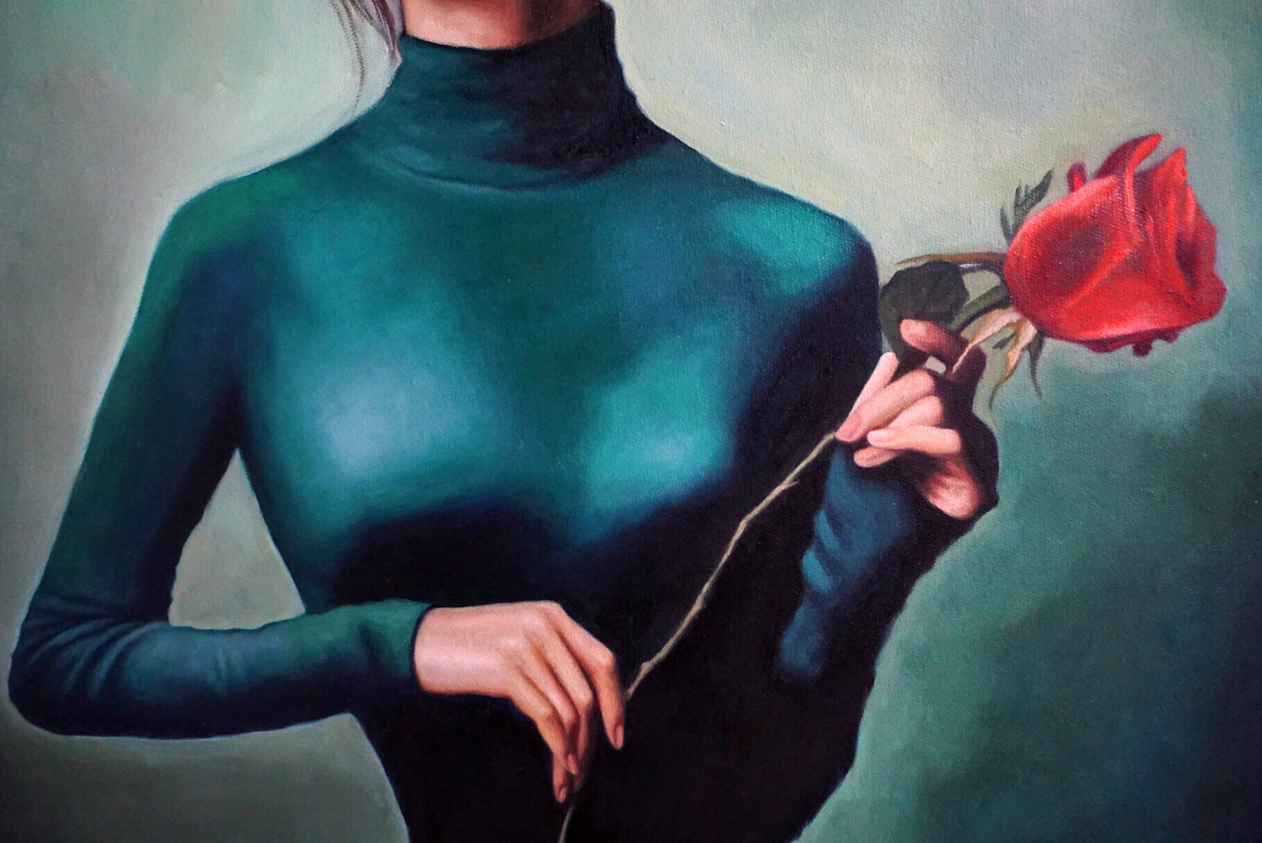 Frau mit Blume - Christian Herzig 1