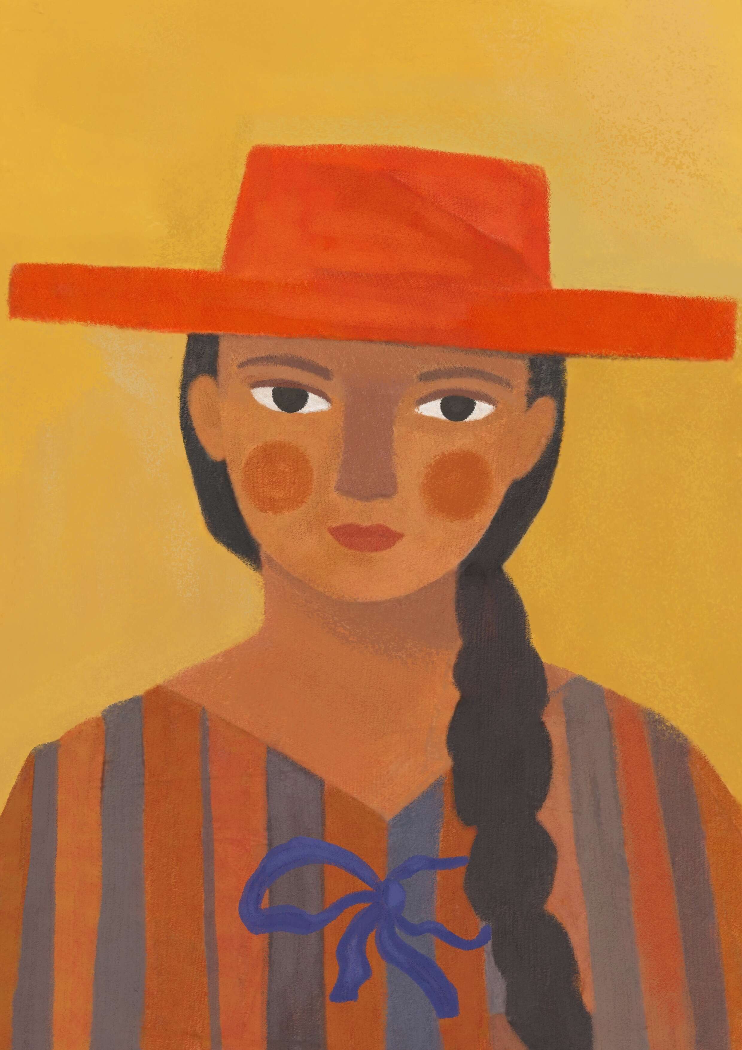 Porträt mit rotem Hut I - Ana Carmona Hernandez 2