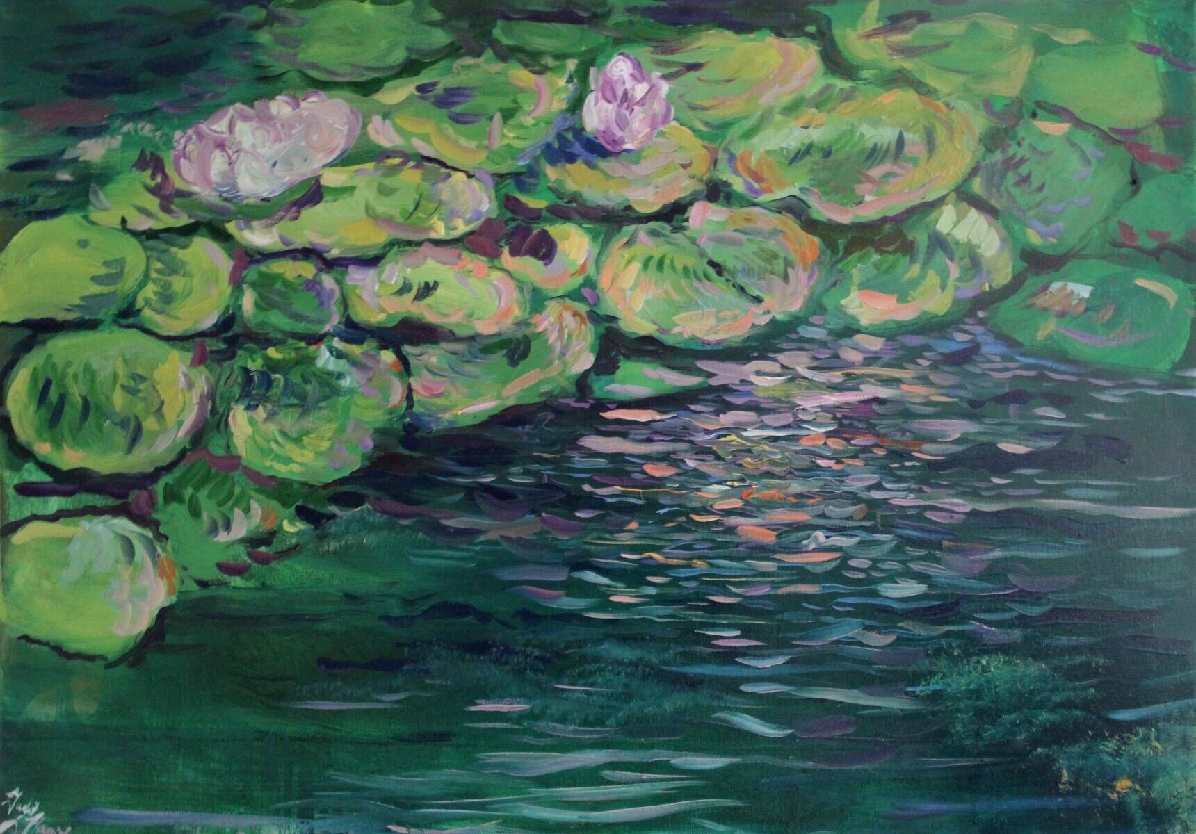 Water lilies under the willow