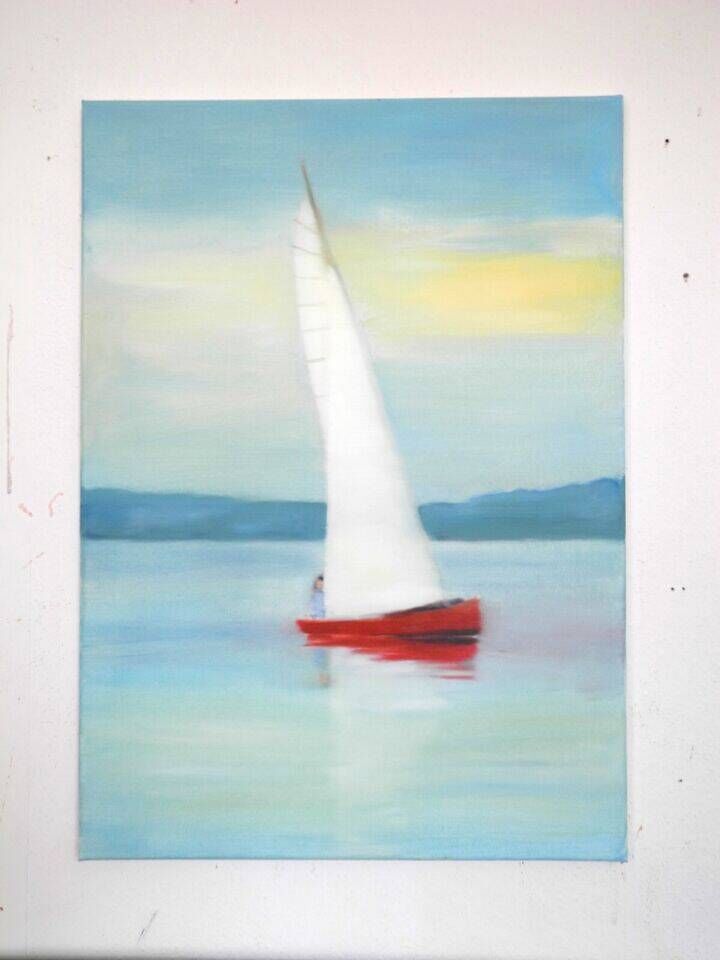 Rotes Segelboot - Christian Herzig 1