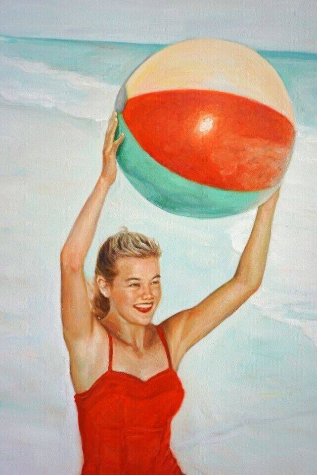 Frau mit Ball - Christian Herzig 1