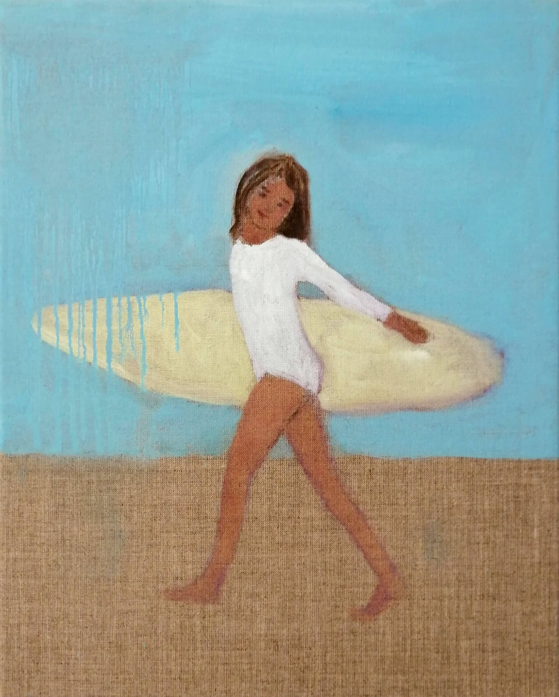 Mädchen mit Surfbrett - Christian Herzig 1