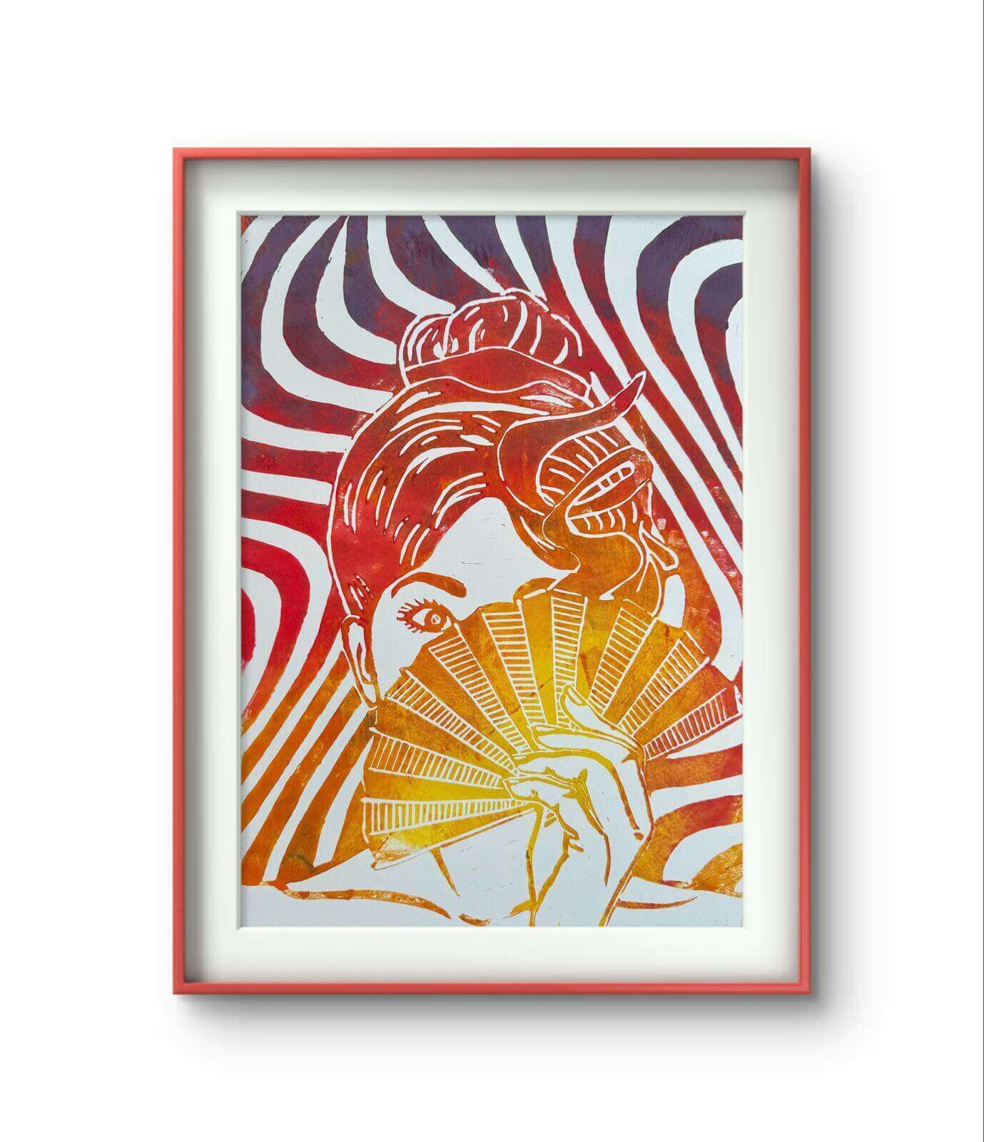 COLOURS OF LIVE IV Linolschnitt - Sybille Stein 4
