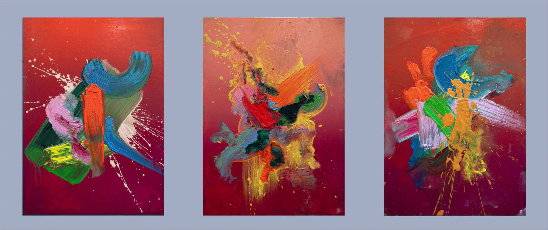 Testbenzin Triptychon rot - Christopher Schröder 1