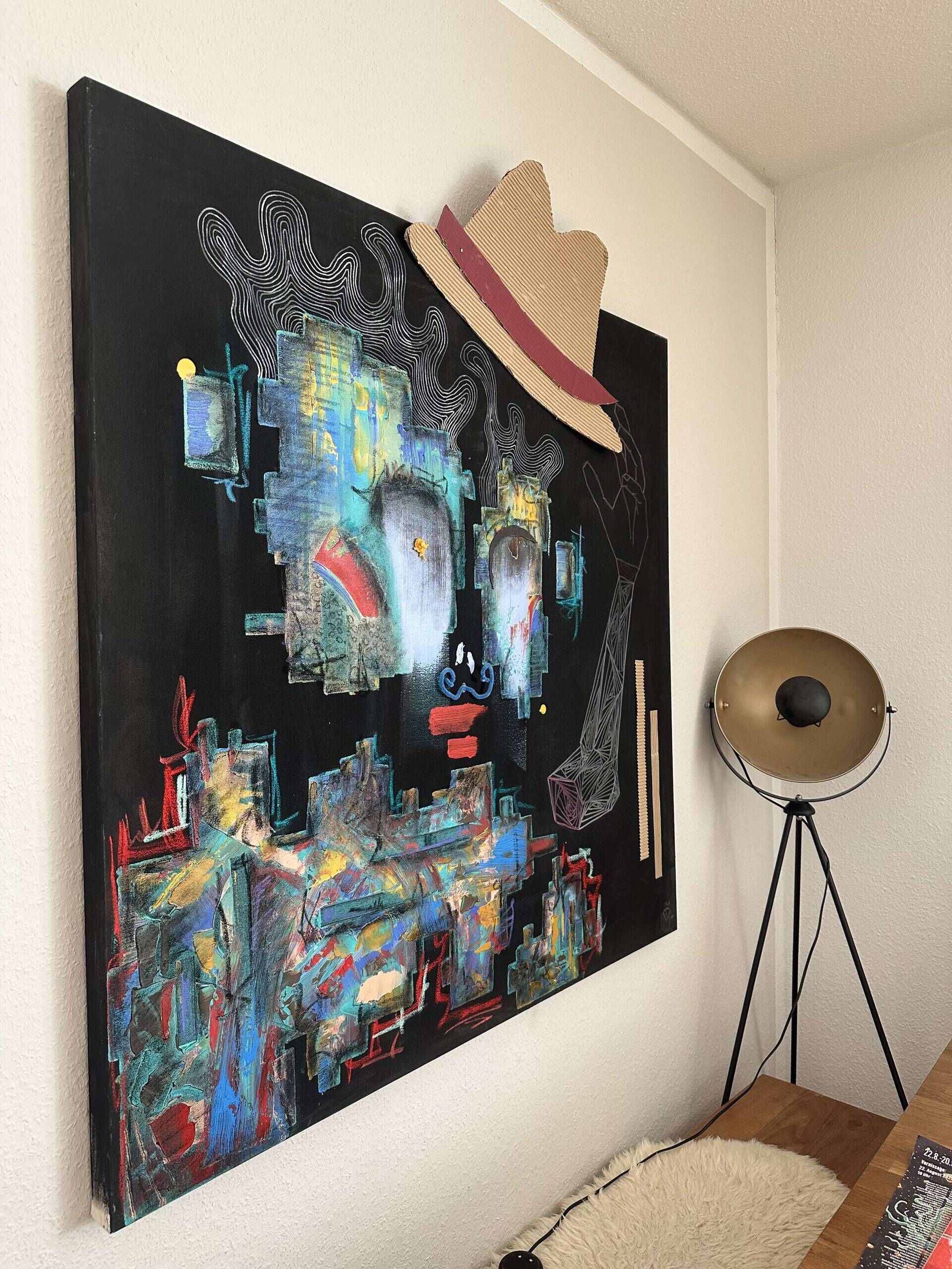 abstract portrait in front of black with a hat - Martin Collmann 2