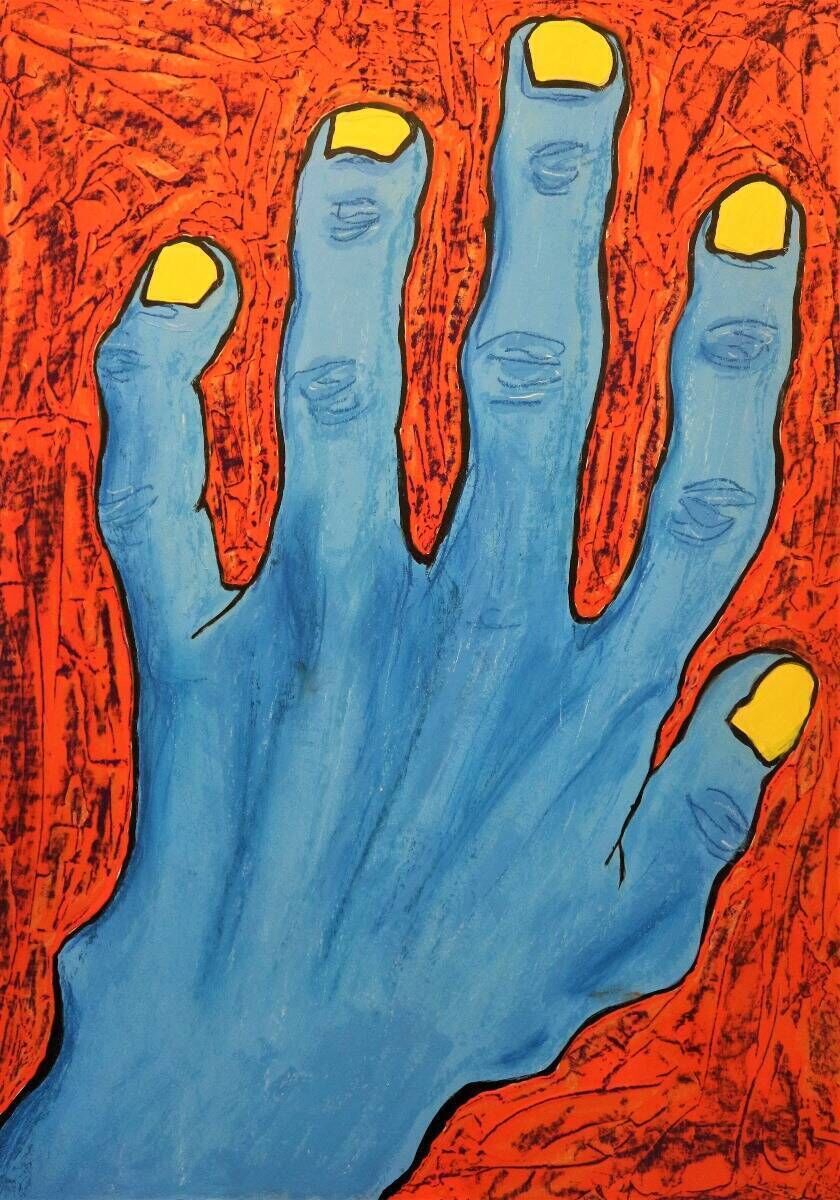 Blaue Hand
