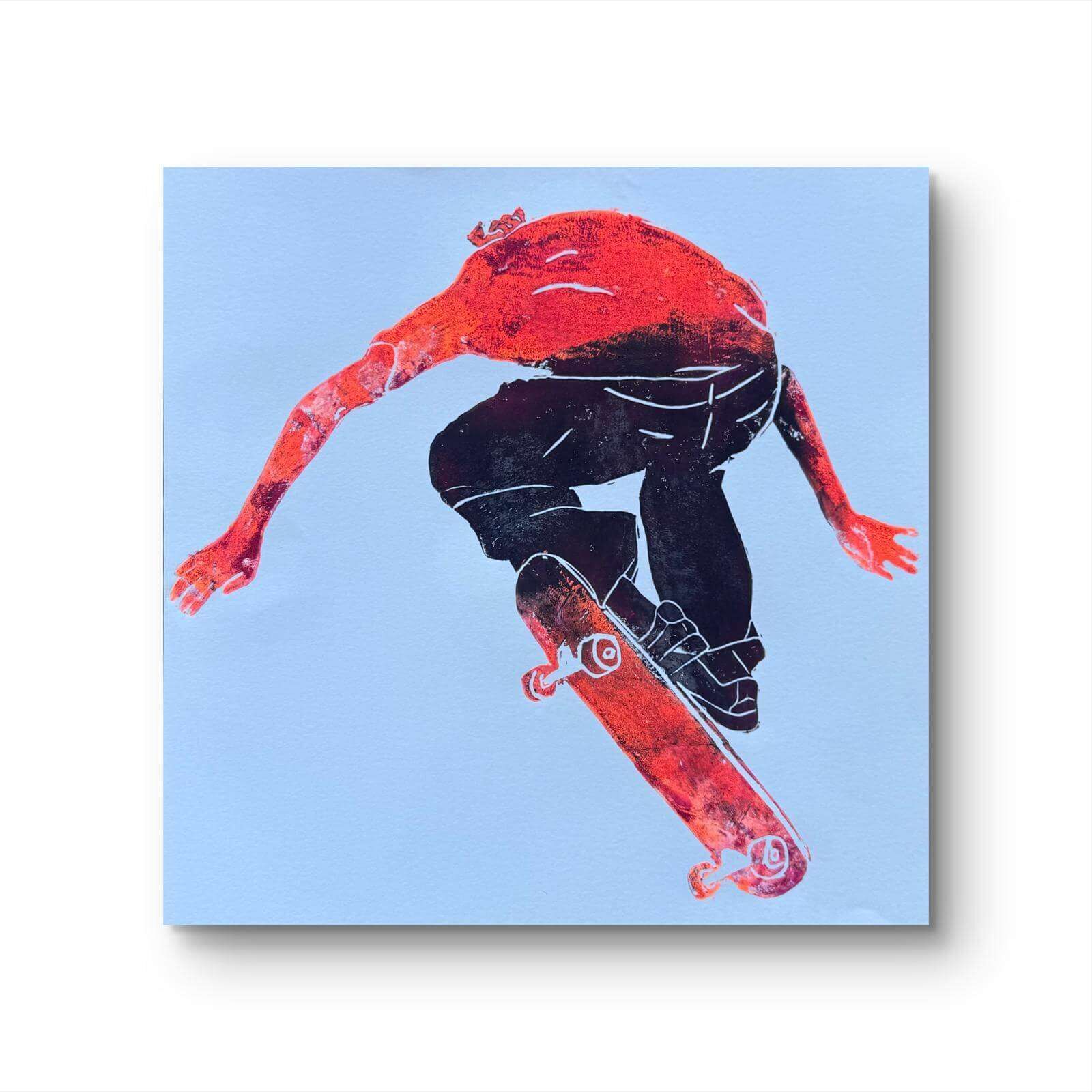 SKATEBORDER No. 01-02 Linolschnitt - Sybille Stein 2