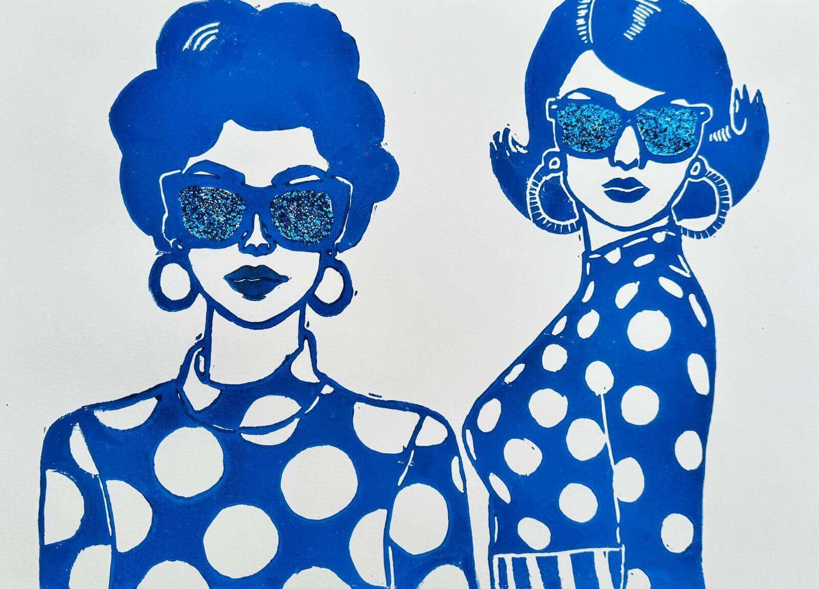 PALMAGIRLS No. 1 - I LINOLSCHNITT - Sybille Stein 1