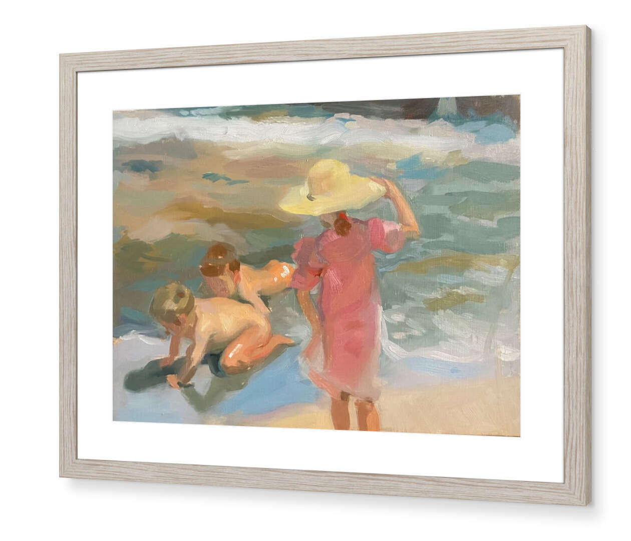 Kinder am Strand- Studie eines Gemäldes von Joaquin Sorolla - Daniella Santos 1