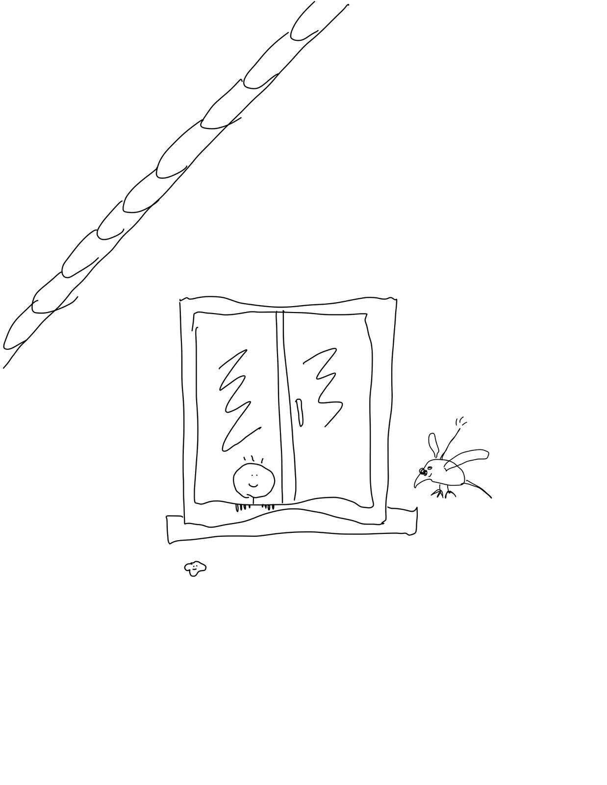 Am Fenster mit Vogel - Carmen Moreira 1