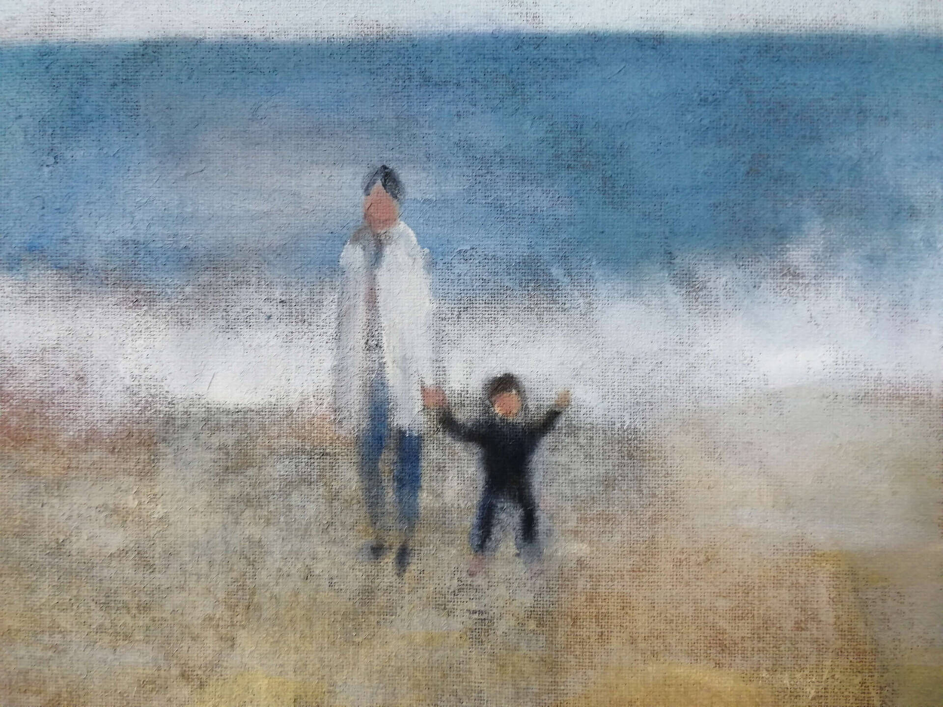 Mutter mit Kind am Meer - Christian Herzig 2