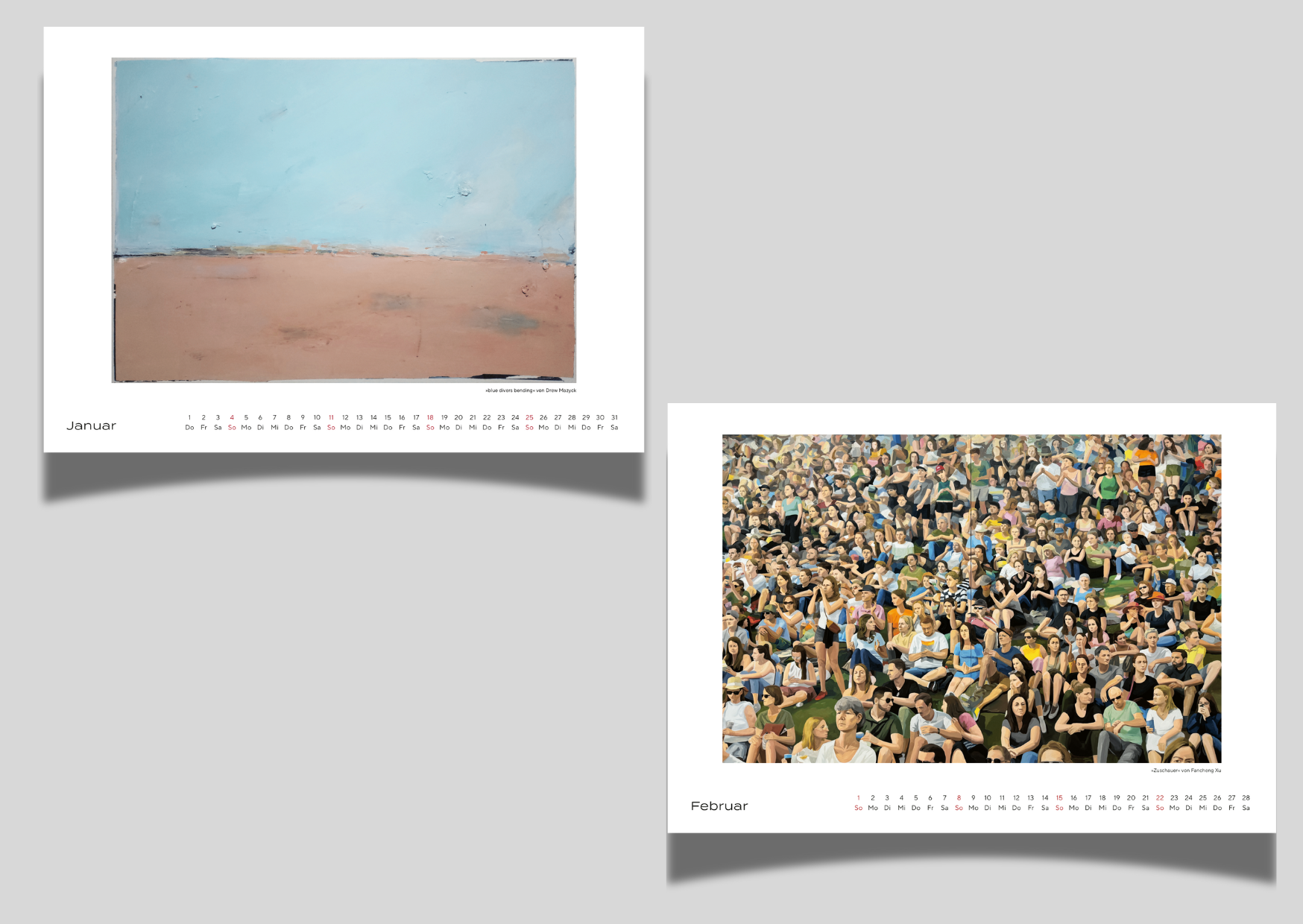 Kunstkalender 2026 A3 / A4 Querformat 