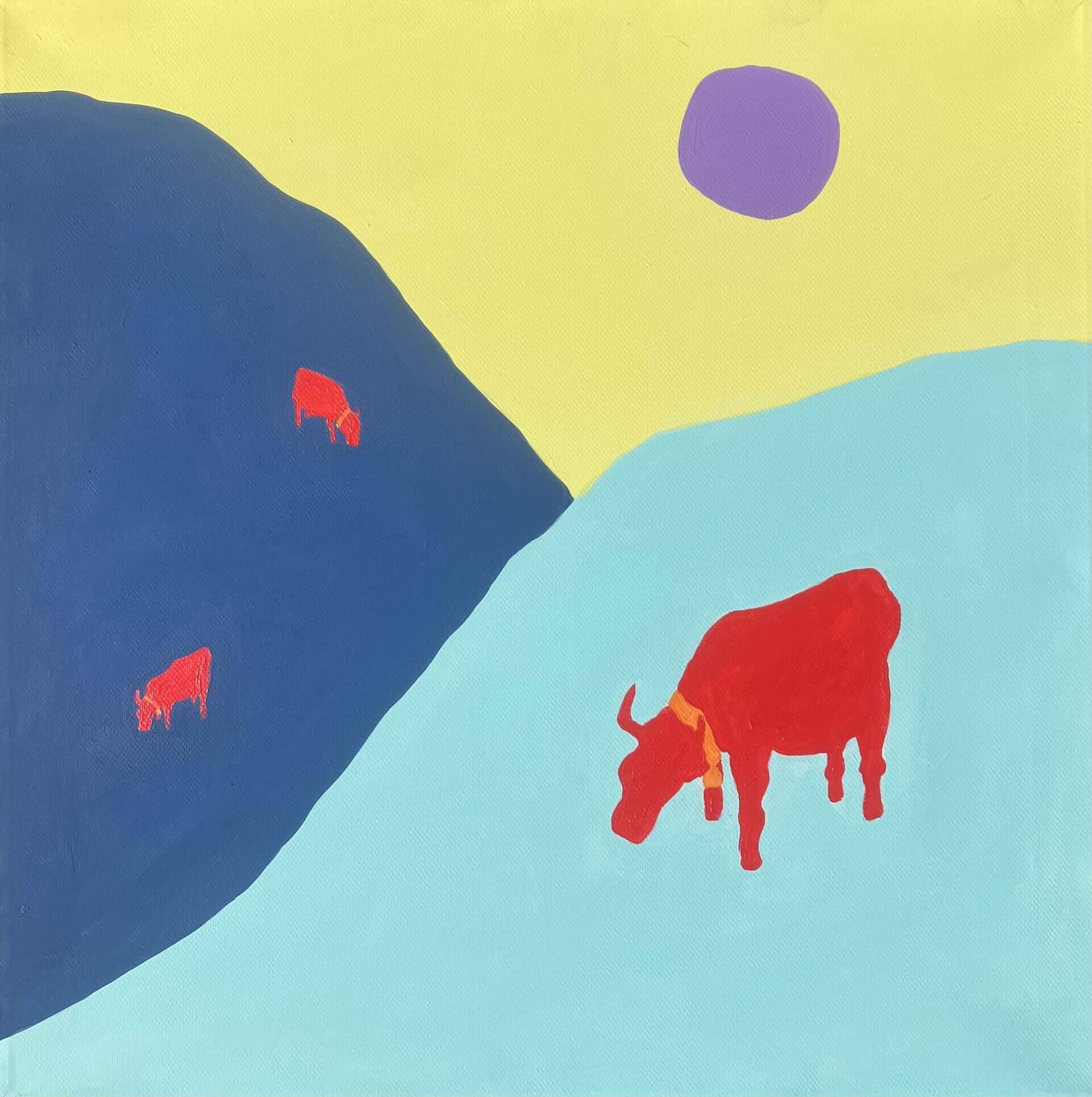 3 grasende Kühe - Amadea Blaut 1