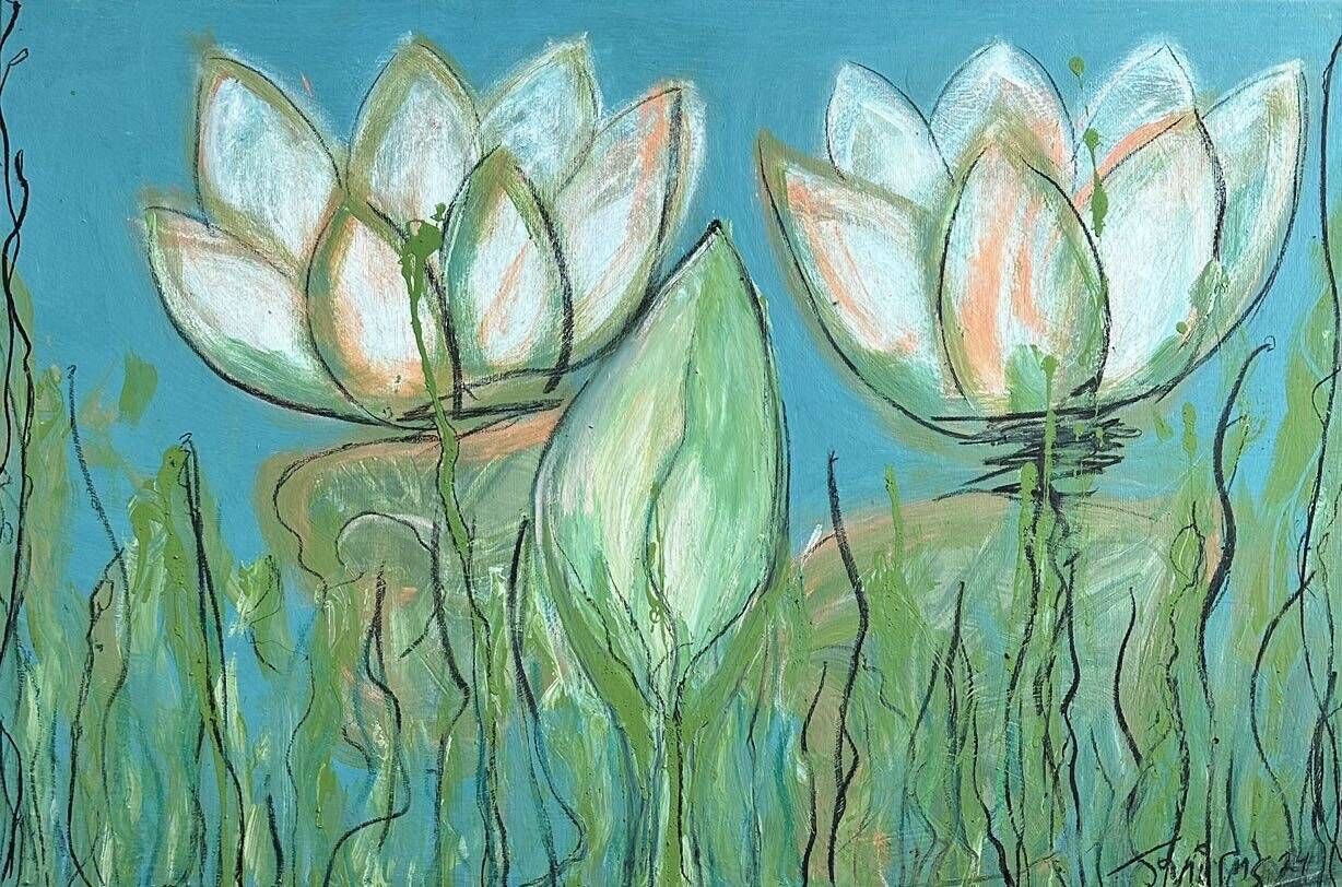Blue Waterlilies  - Martina  Schepperle  1