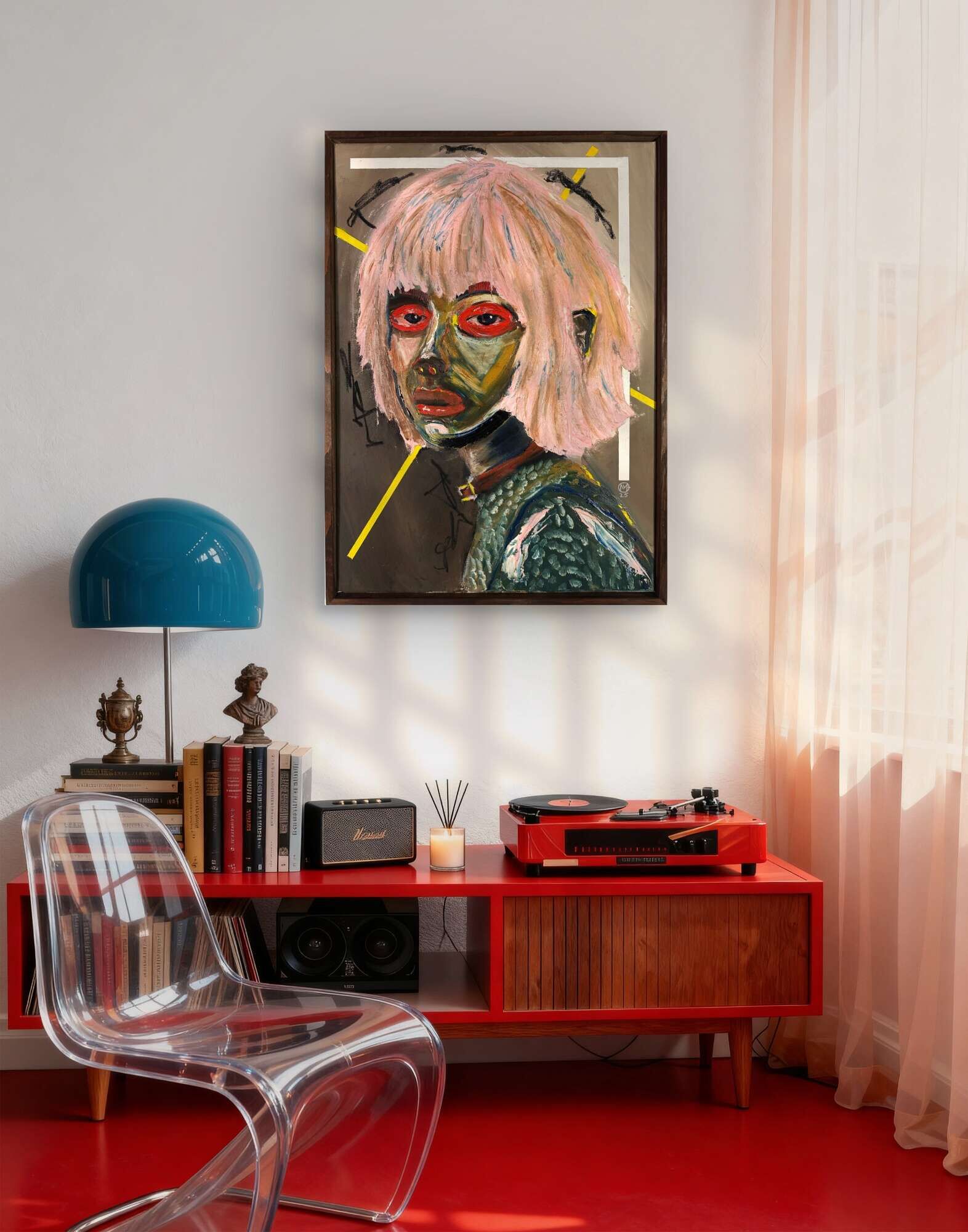 abstract portrait with white & yellow stripes - Martin Collmann 3