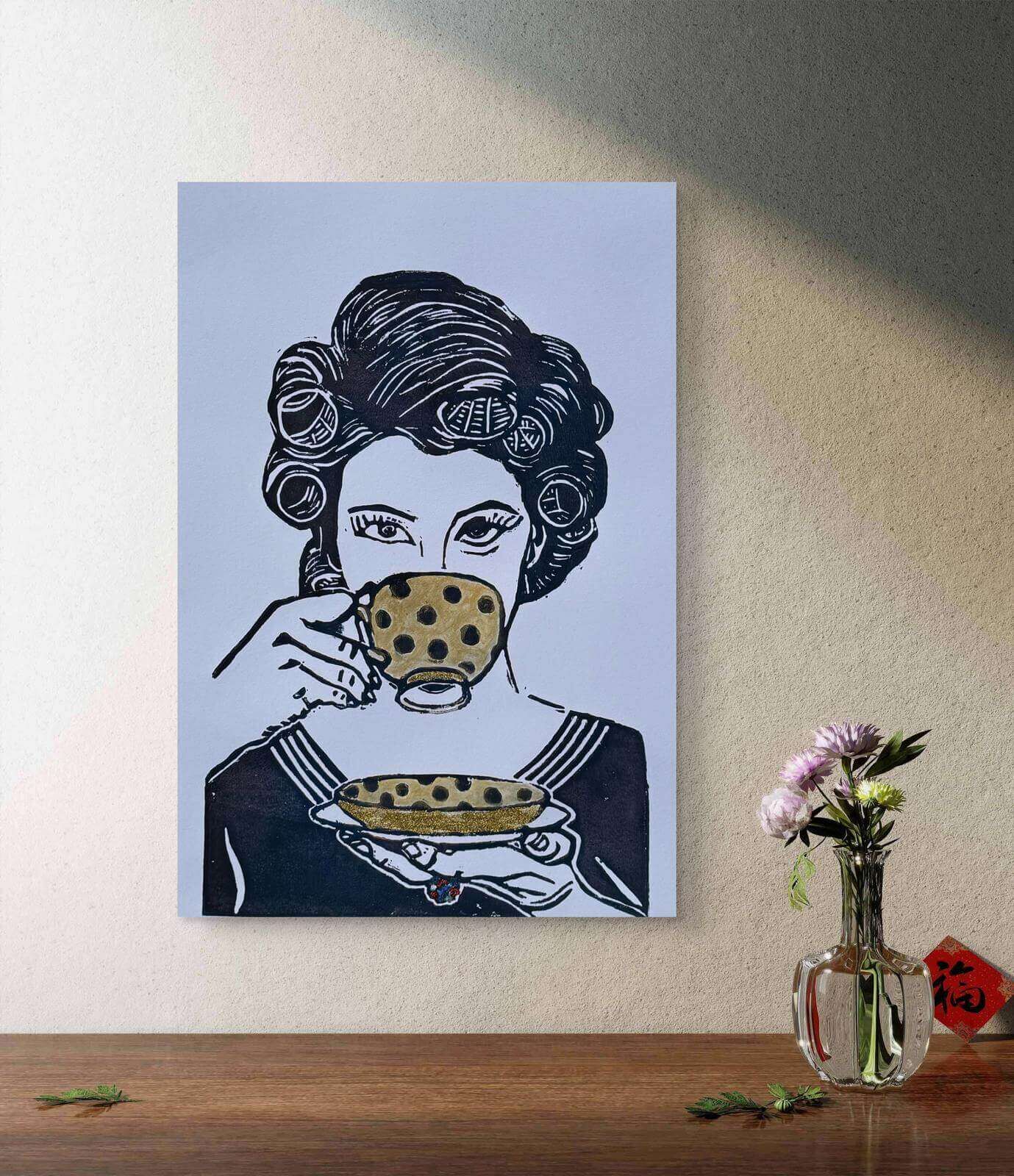 COFFETIME 03 Linolschnitt - Sybille Stein 5