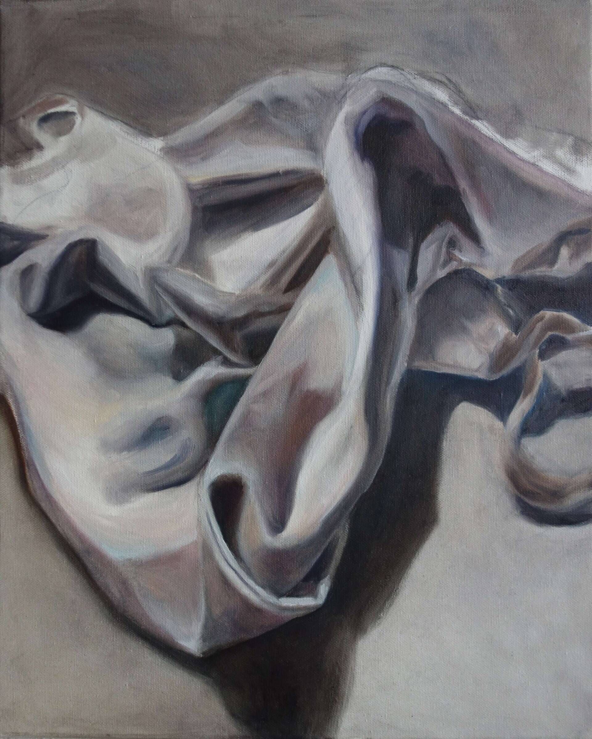 Faltenwurf Ölskizze - Johanna Bajog 2