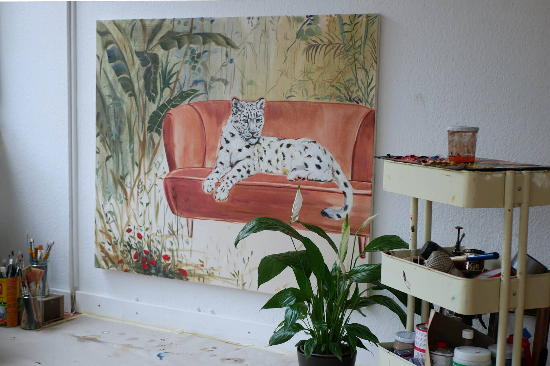 Leopard mit Erdbeeren  - Maria Leisner 1