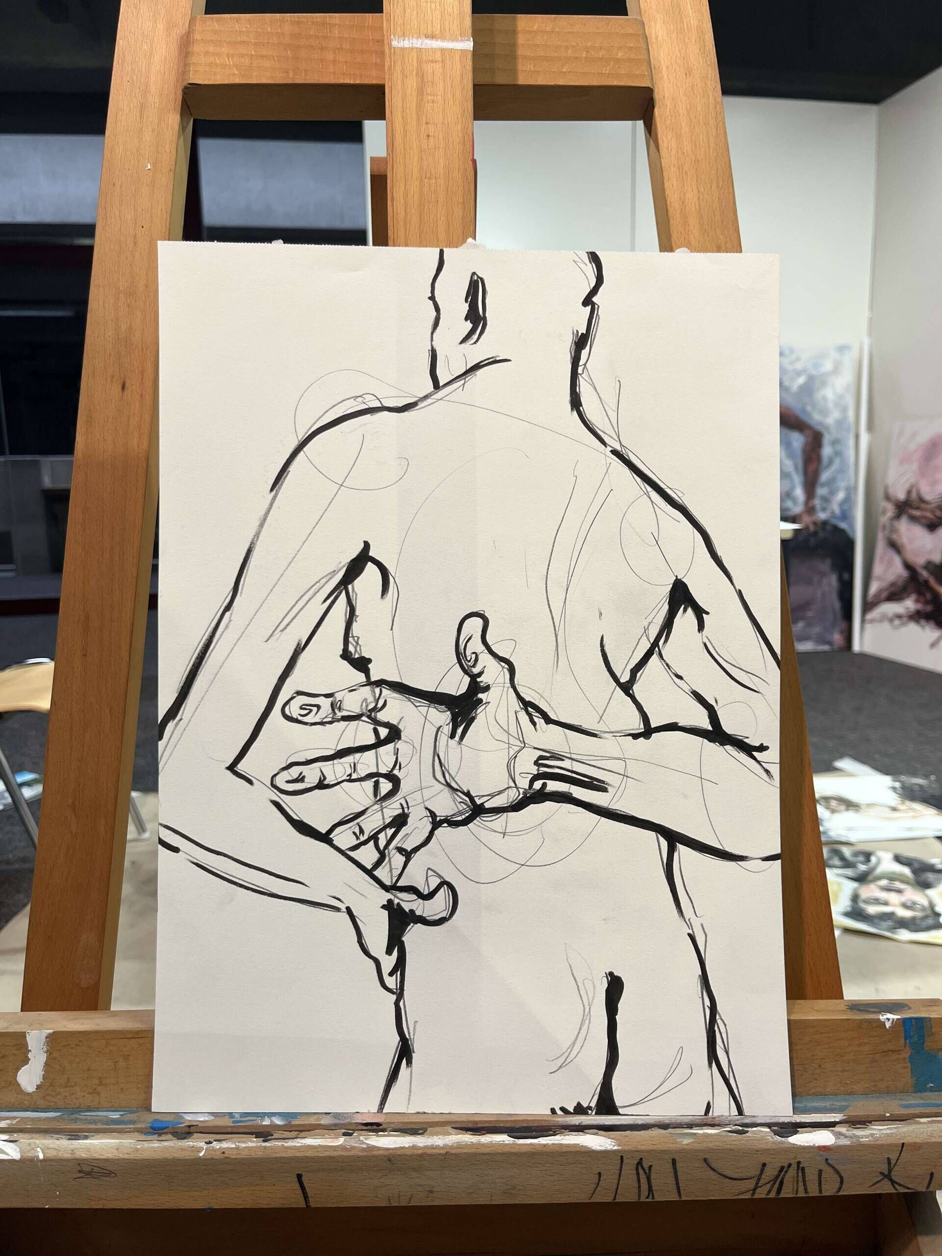 Männerakt mit Hand hinter dem Rücken - Leon Tho Barwig 2