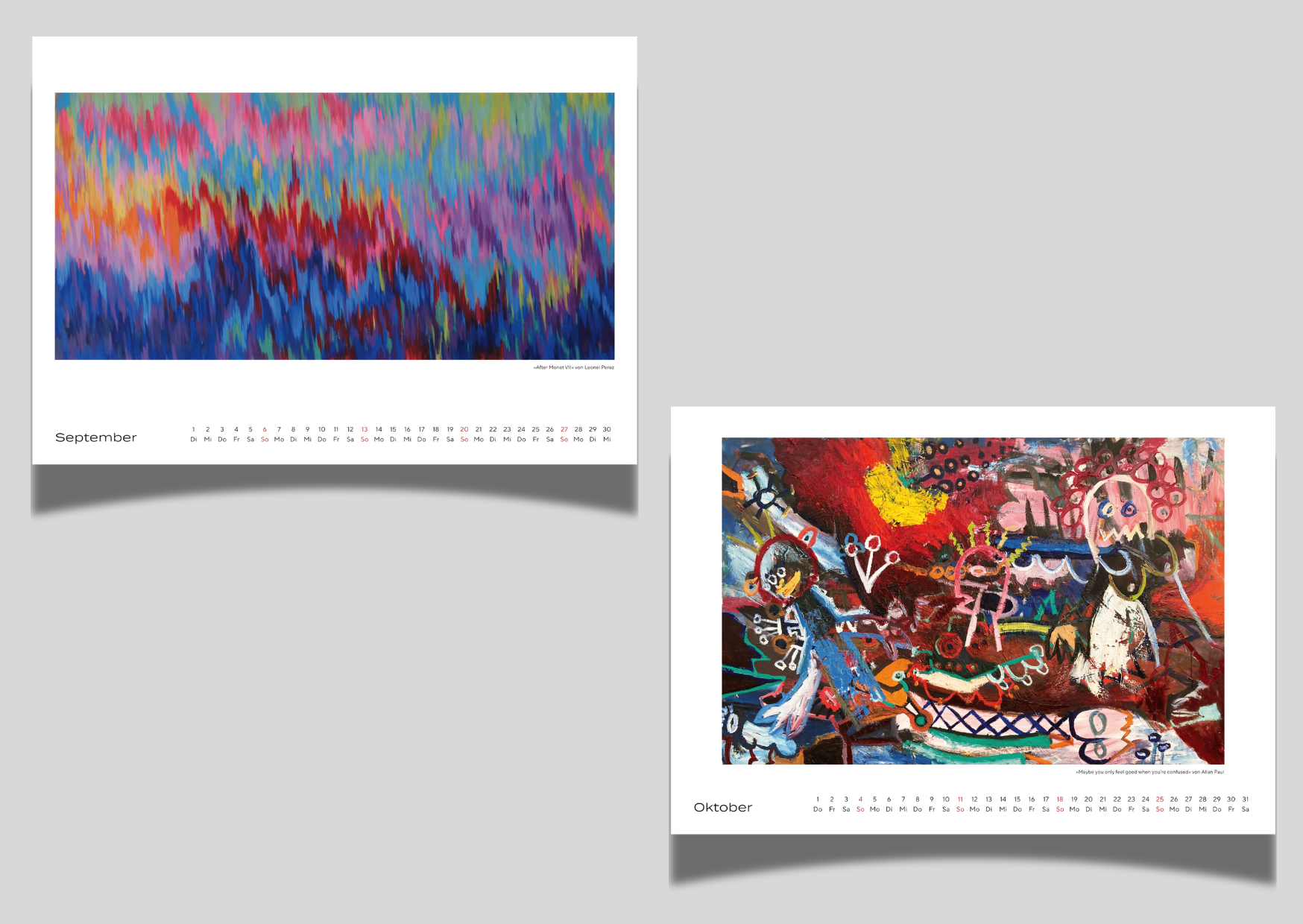 Kunstkalender 2026 A3 / A4 Querformat 