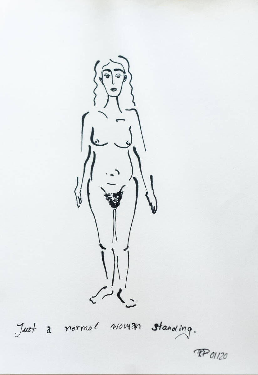 Just a normal woman standing