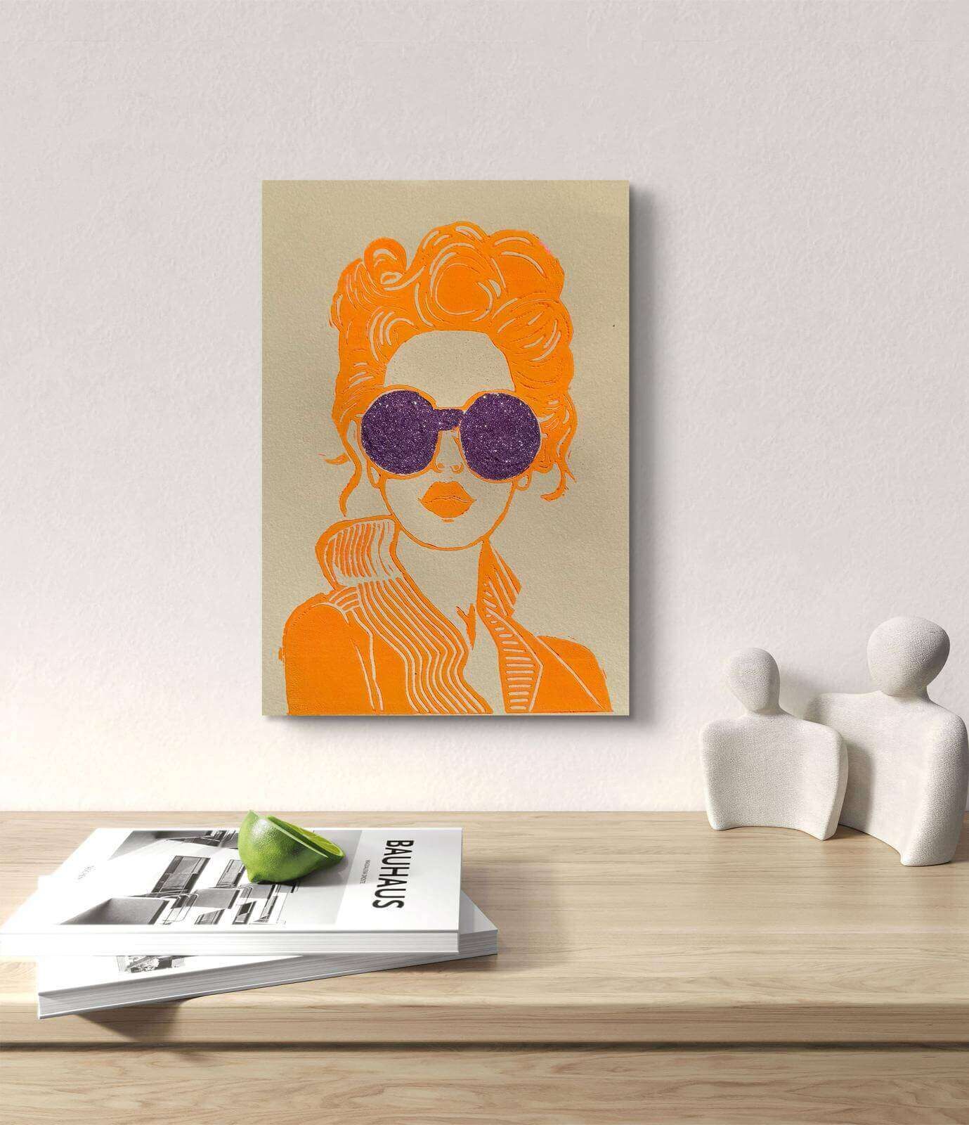 SOMMERGIRL VI Linoldruck - Sybille Stein 6