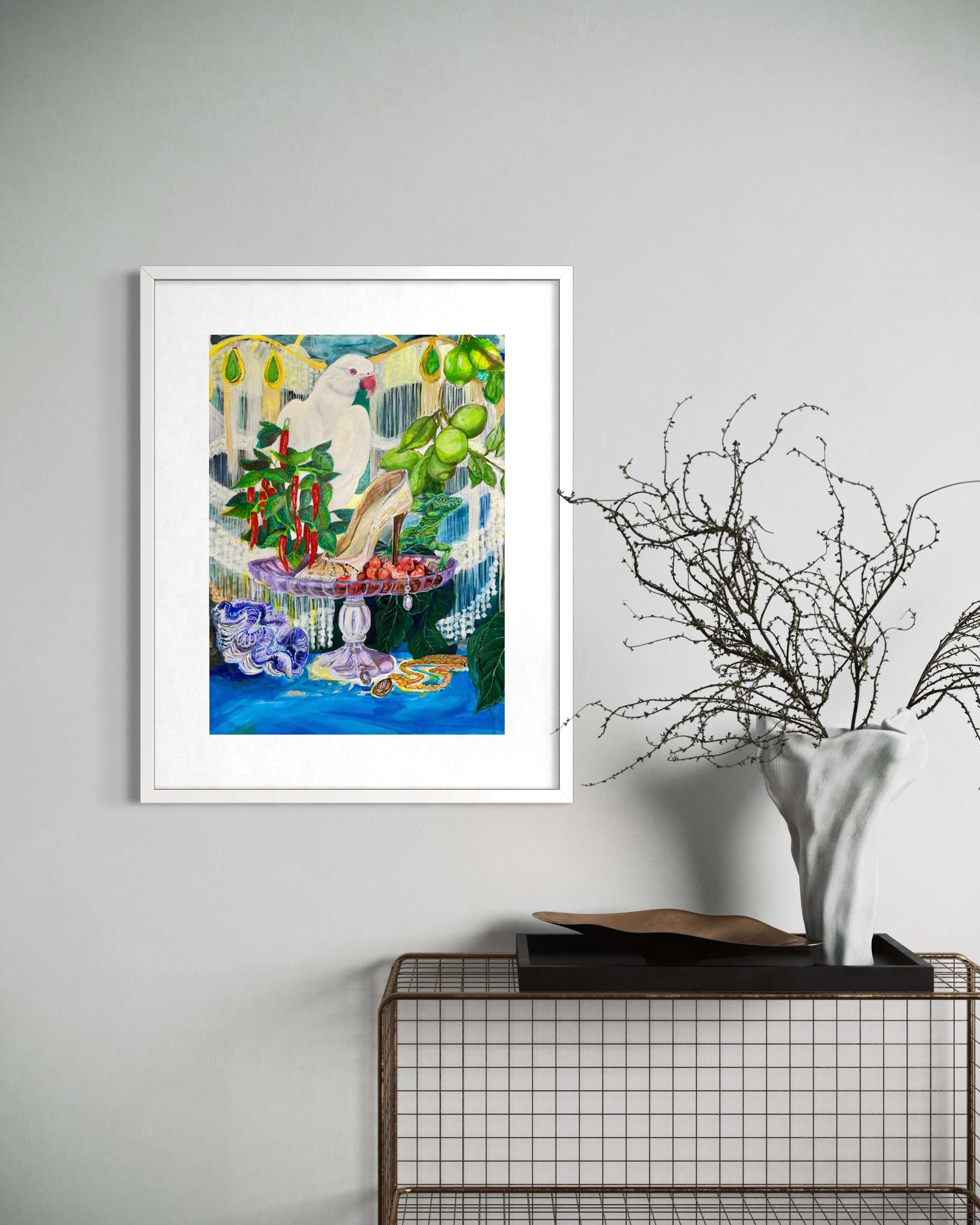 Exotic still life with parrot - Delja Wilfert 3