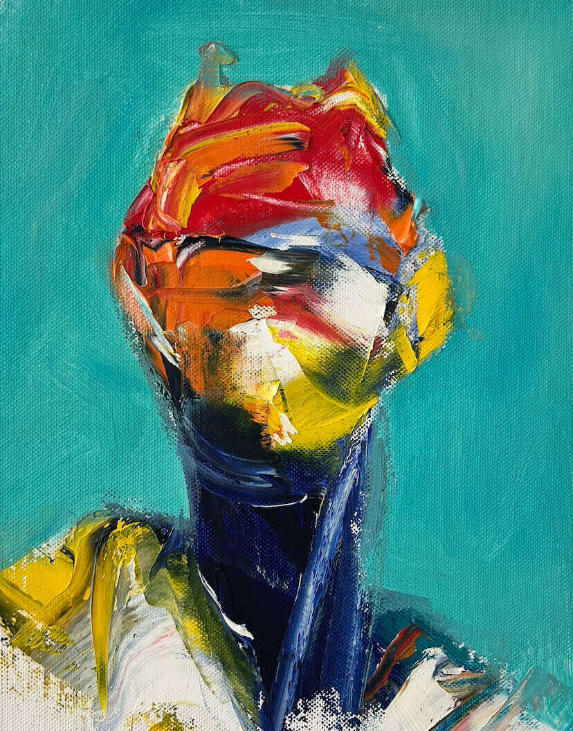 Portrait Studie Pastel Blau  - Leonel Perez 1