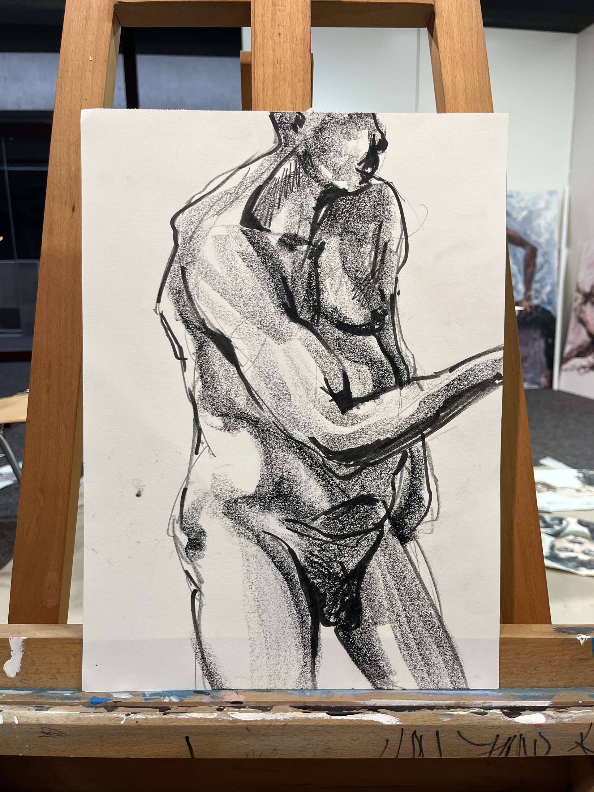 Männlicher Akt weggedreht - Leon Tho Barwig 2