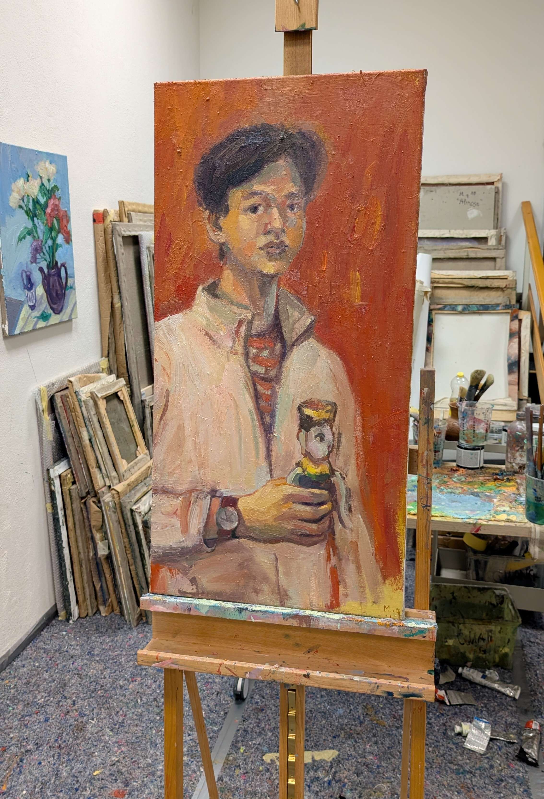 Selbstporträt mit Wasserpuppe - Quang Minh Tran 1