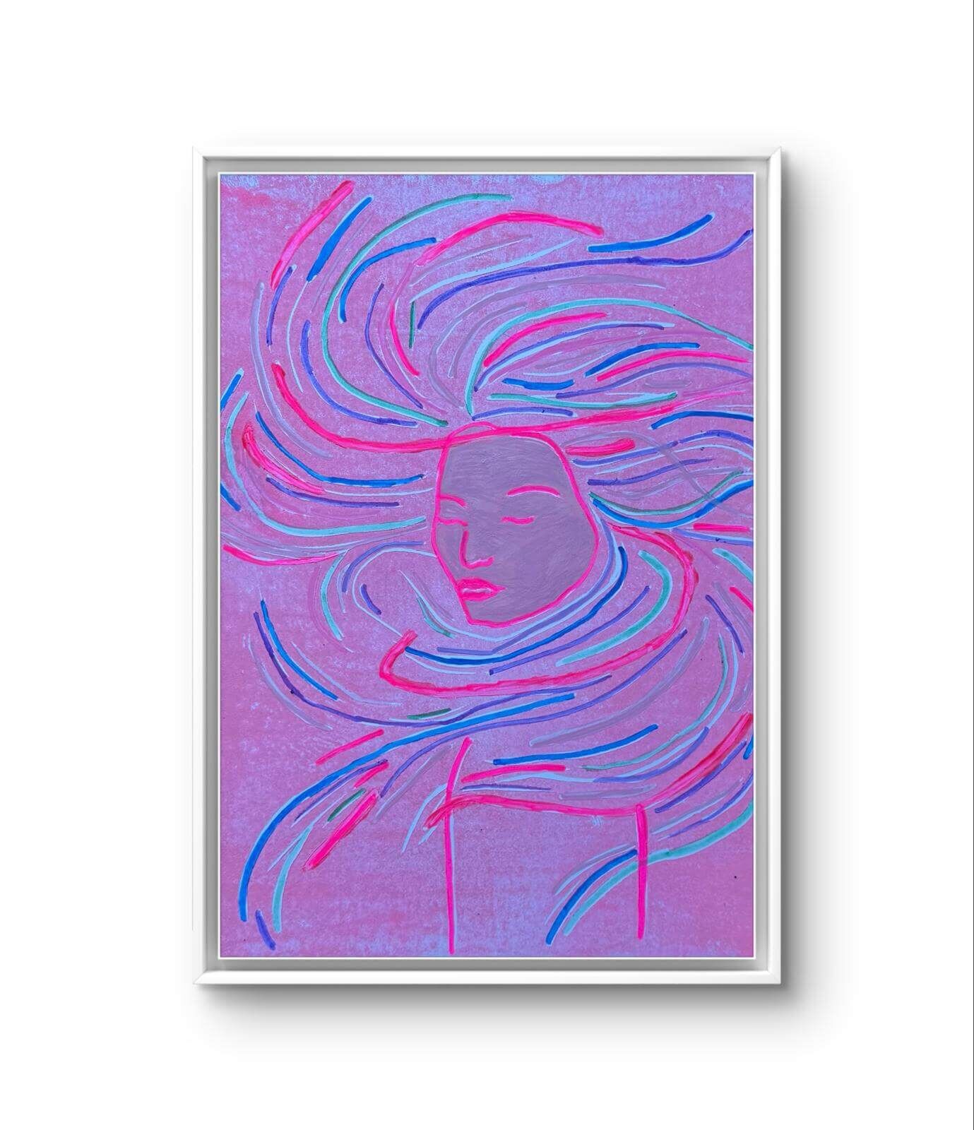 ANASTASIA - Pink Linolschnitt - Sybille Stein 2