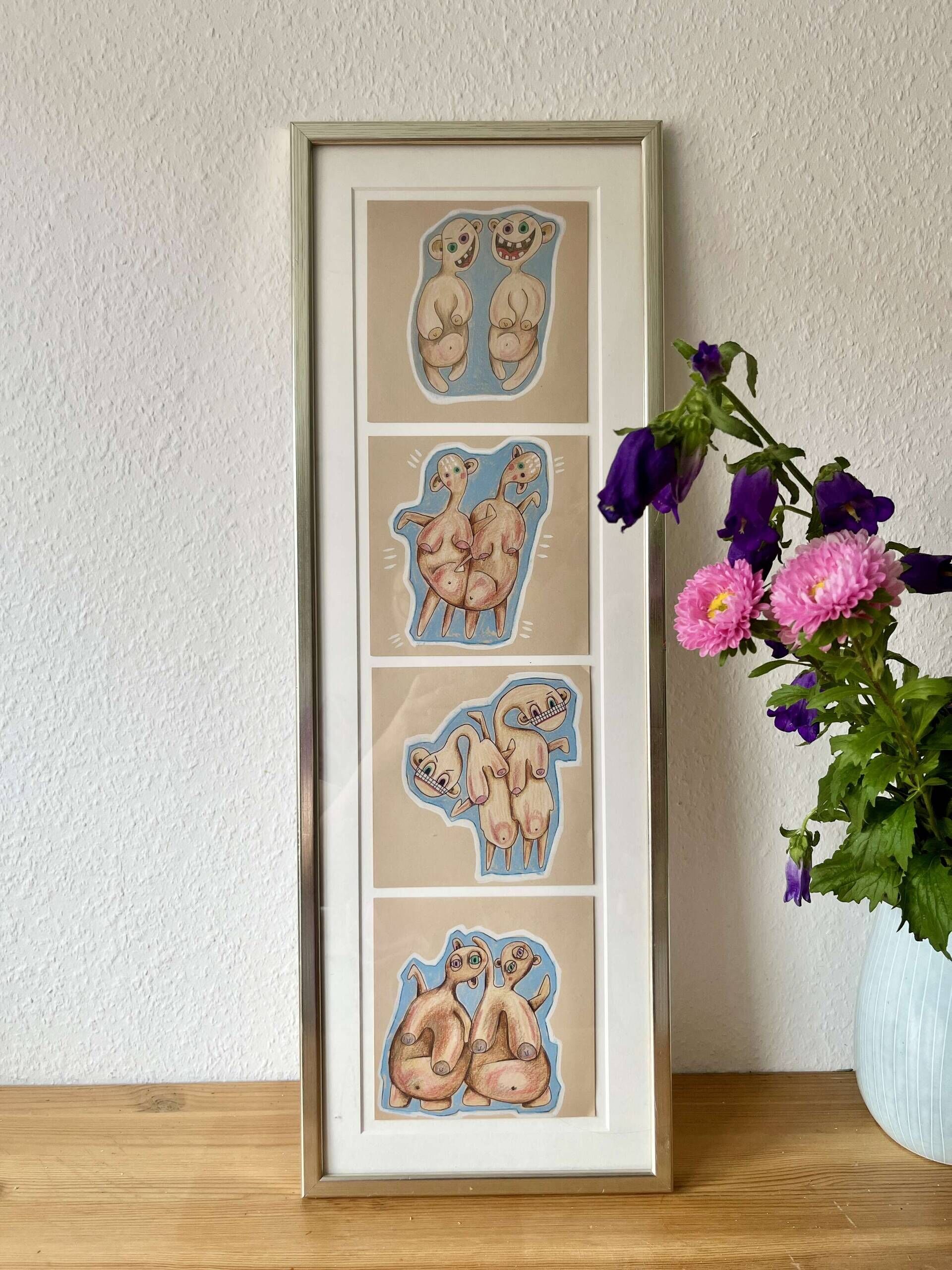 Serie 1: "Oach, guck doch mal ... ", vier in hellblauen Blasen - Lara Burgmann 5