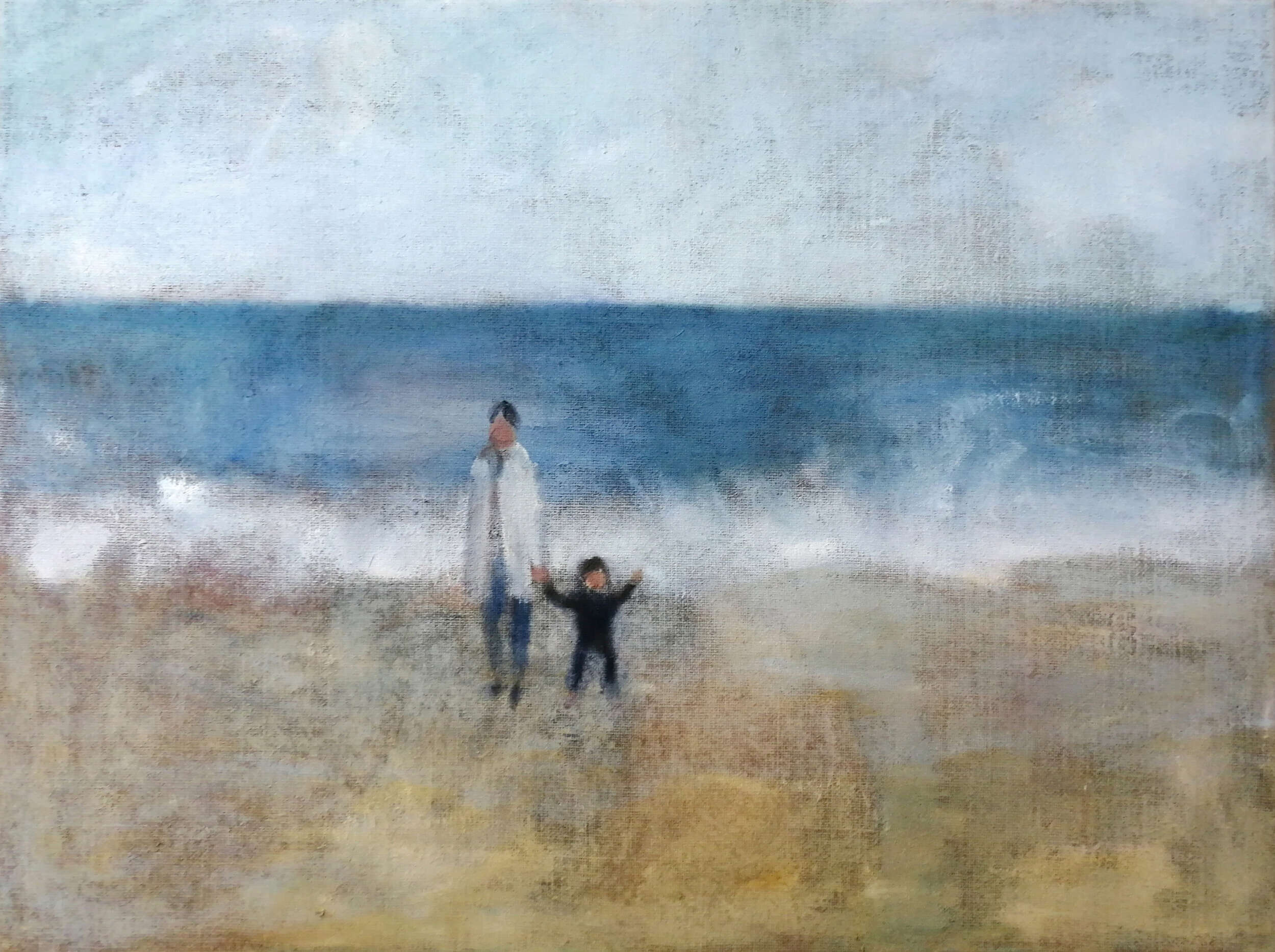 Mutter mit Kind am Meer - Christian Herzig 1