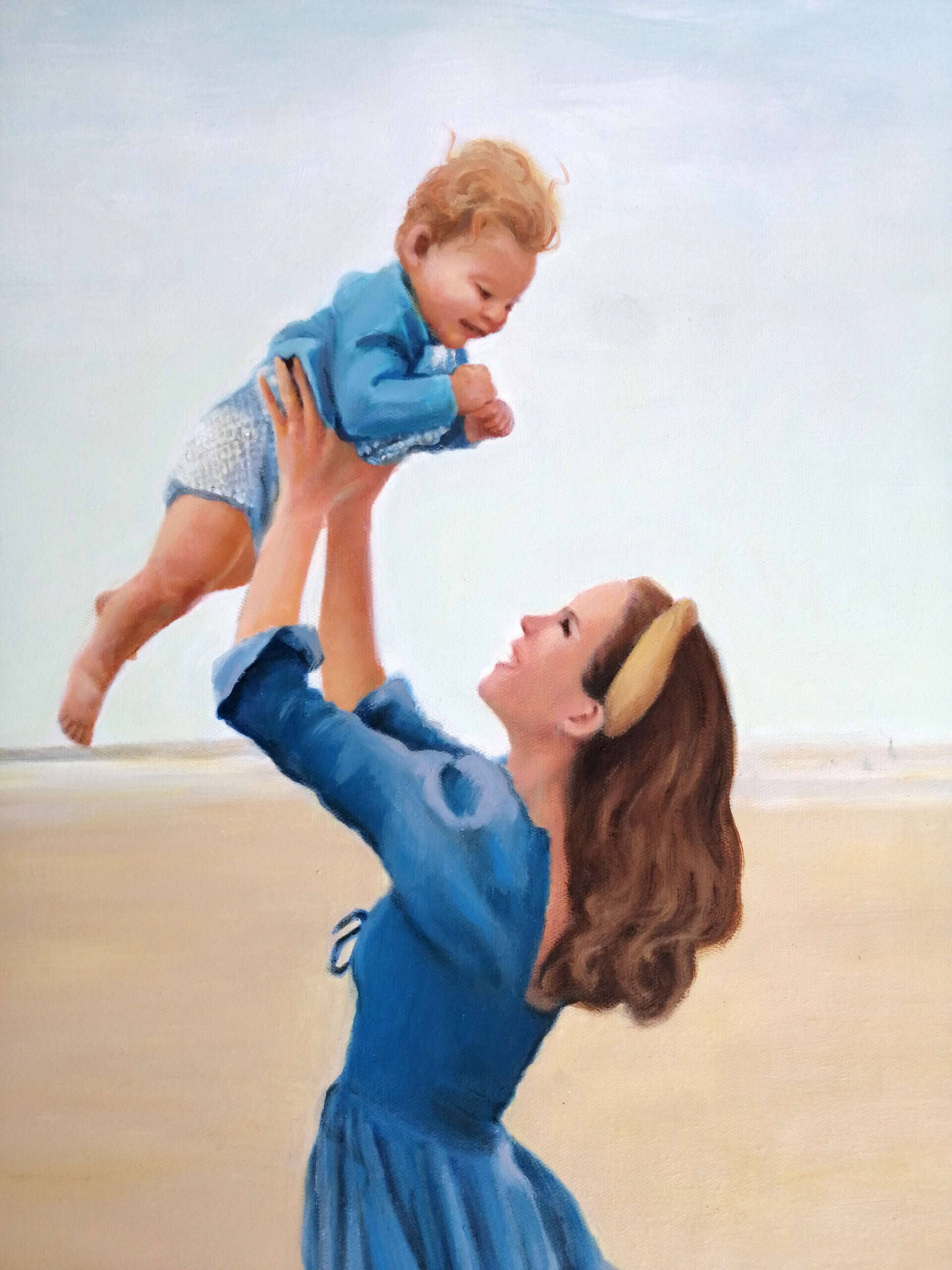 Mutter mit Kind am Strand - Christian Herzig 1